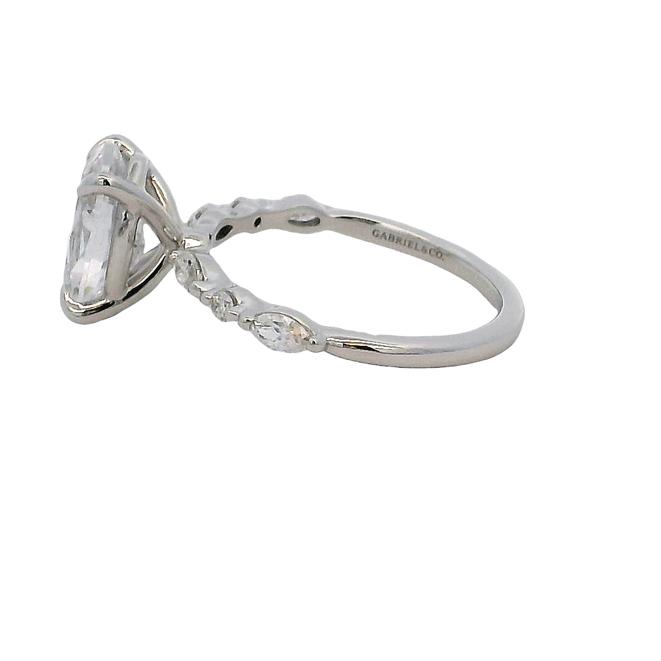 14k White Gold Diamond Solitaire Engagement Ring