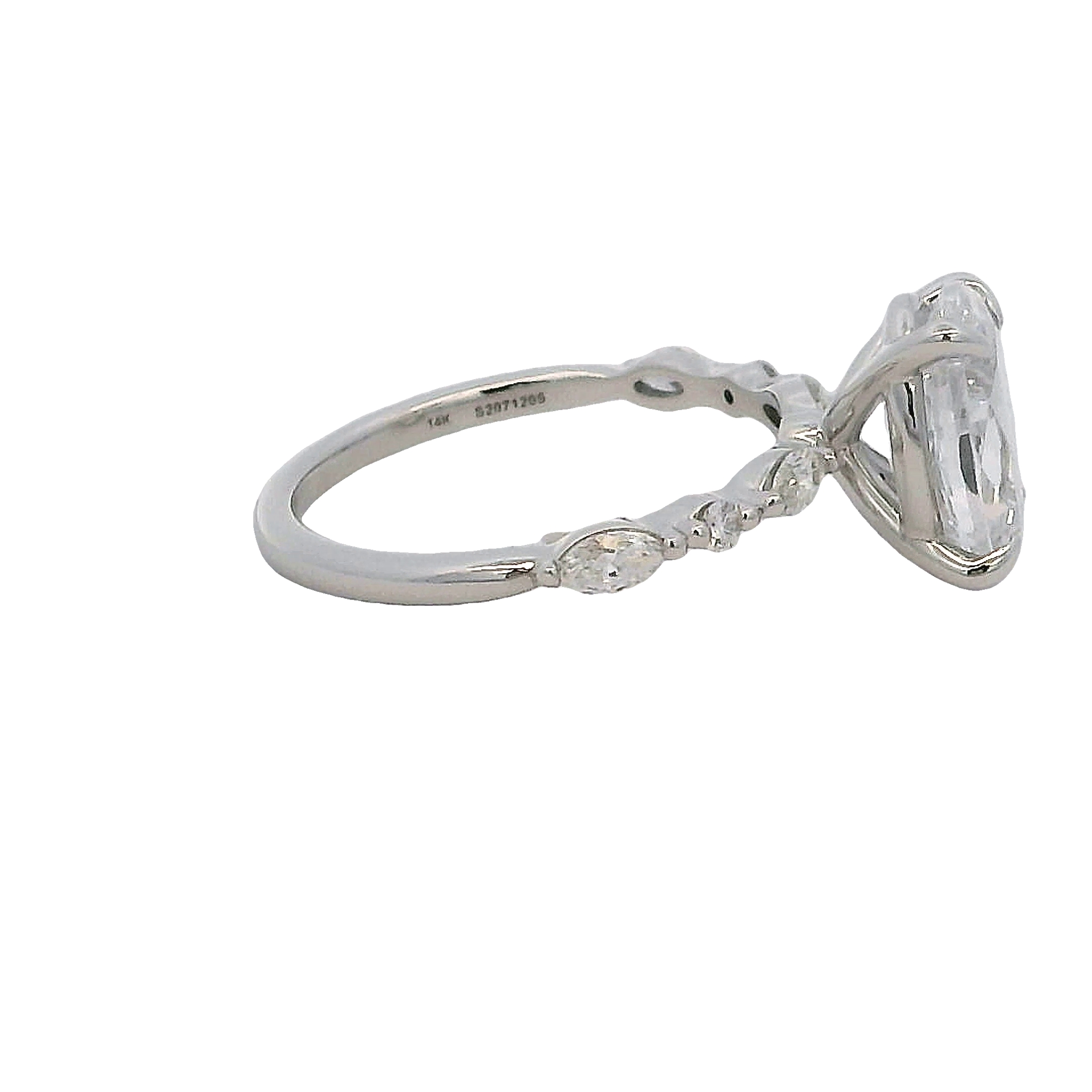 14k White Gold Diamond Solitaire Engagement Ring