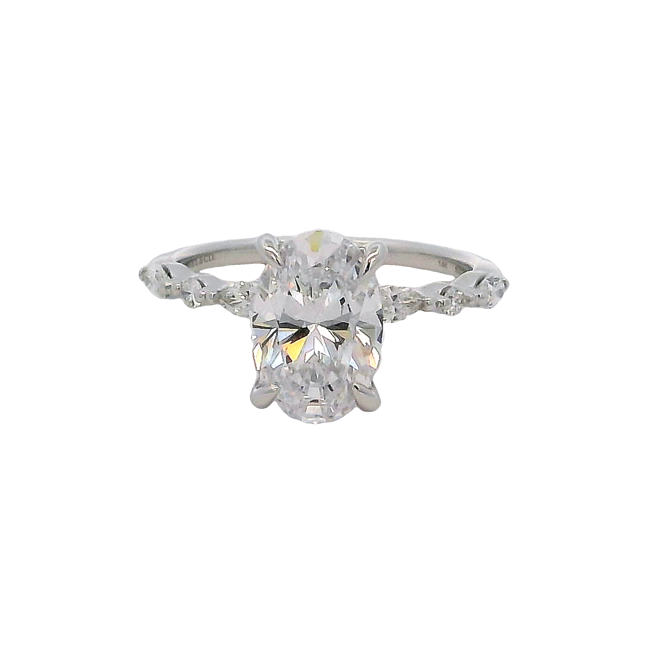 14k White Gold Diamond Solitaire Engagement Ring