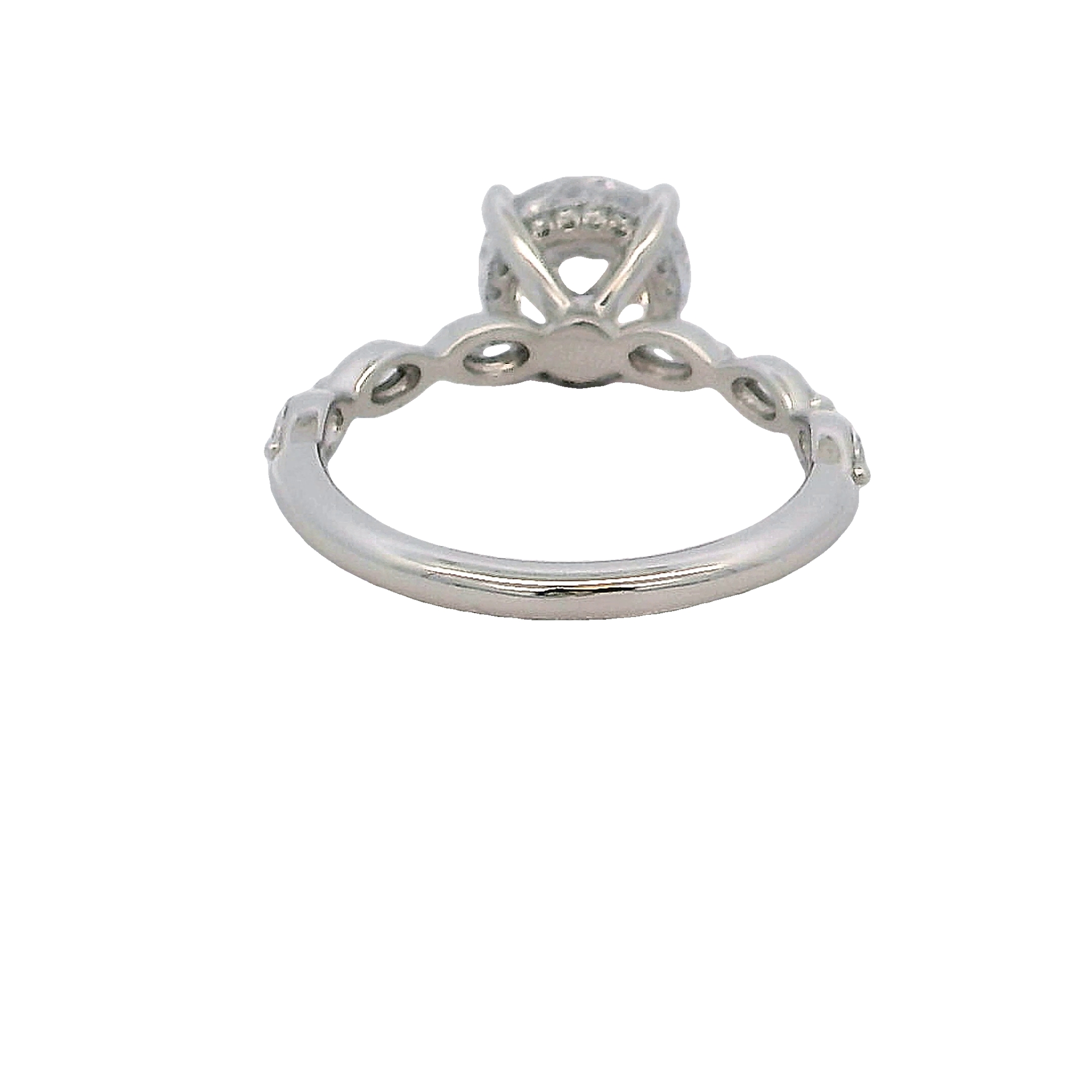 14k White Gold Hidden Halo Diamond Engagement Ring