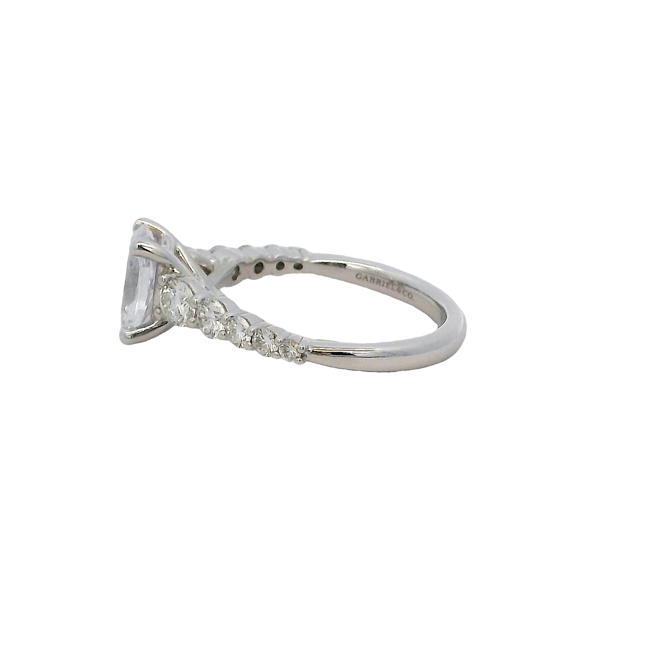 14k White Gold Pave Diamond Engagement Ring