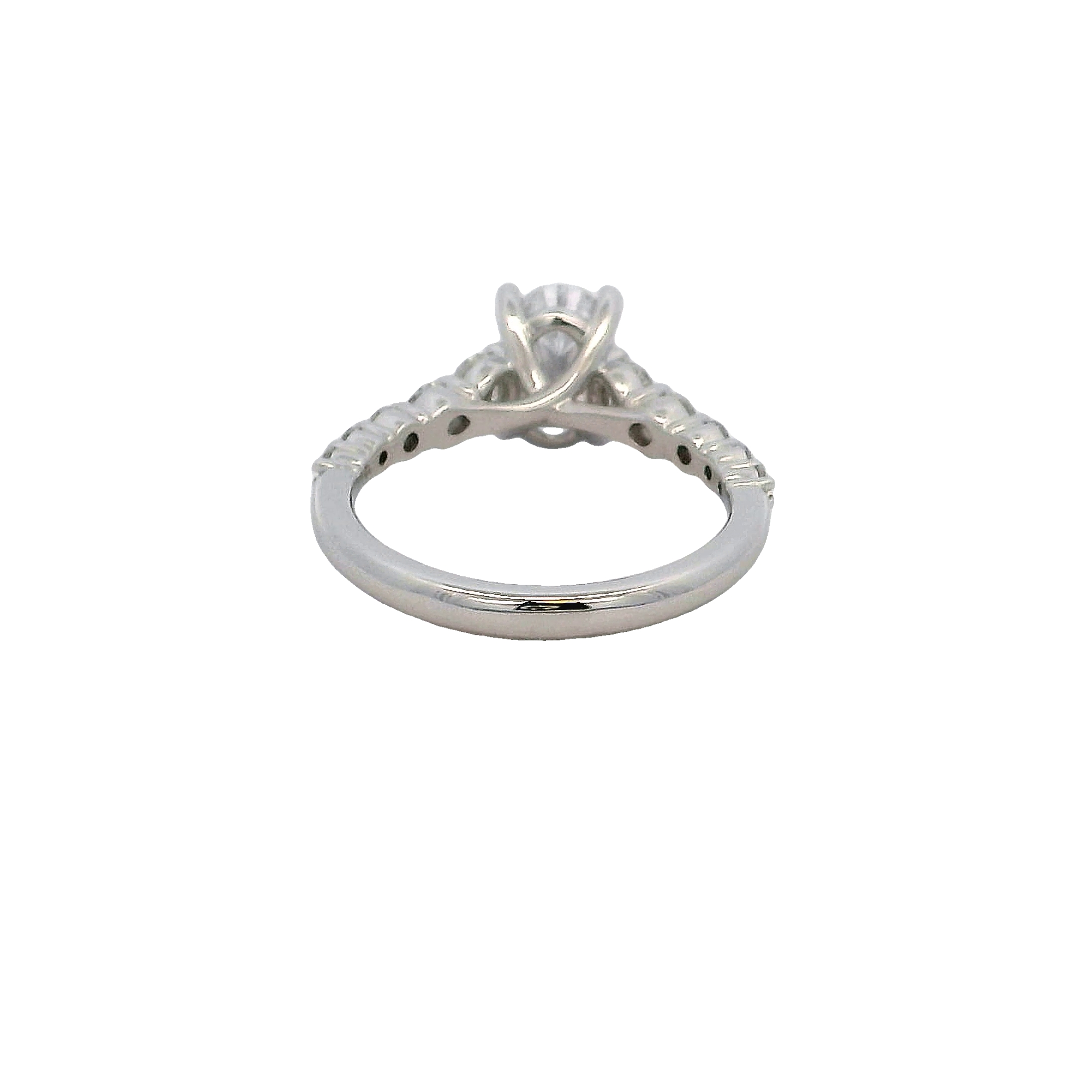 14k White Gold Pave Diamond Engagement Ring
