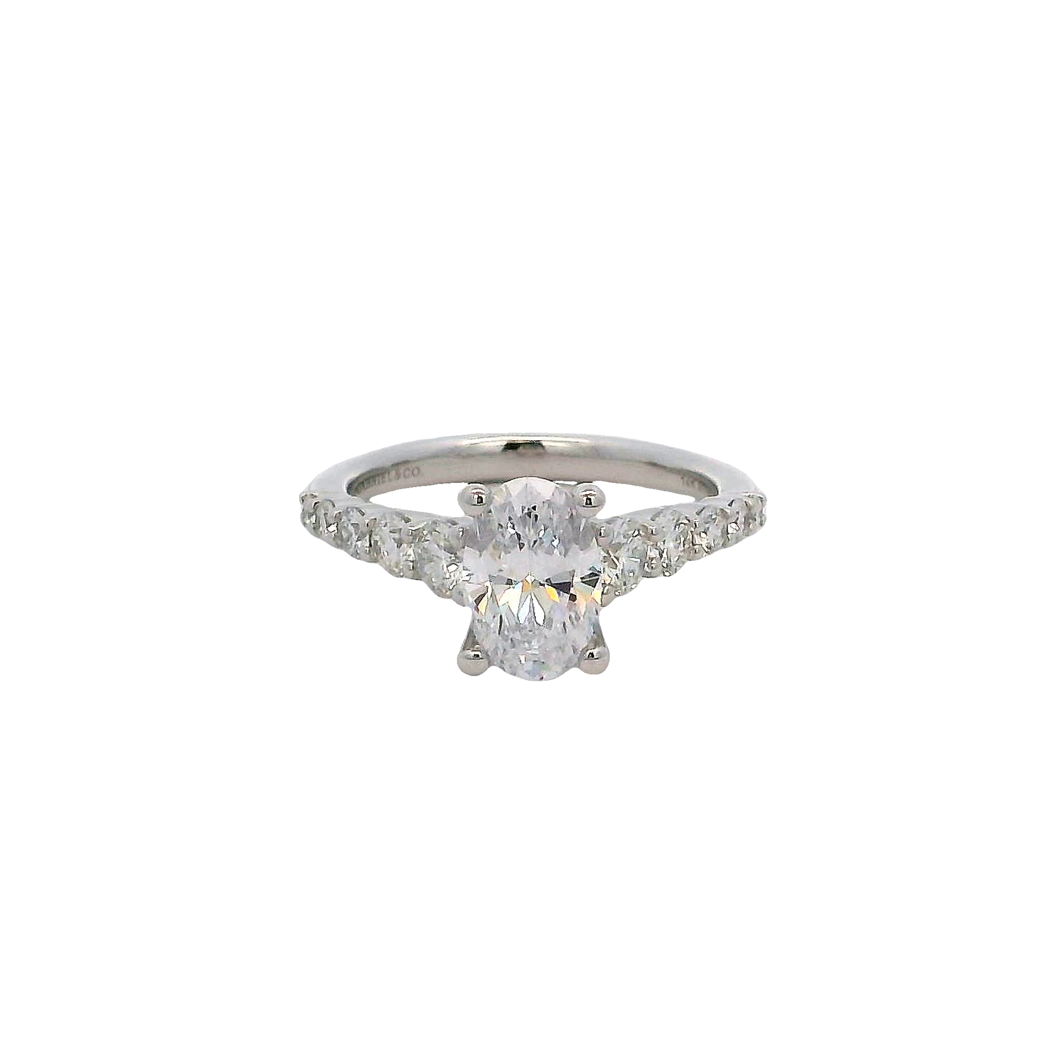 14k White Gold Pave Diamond Engagement Ring