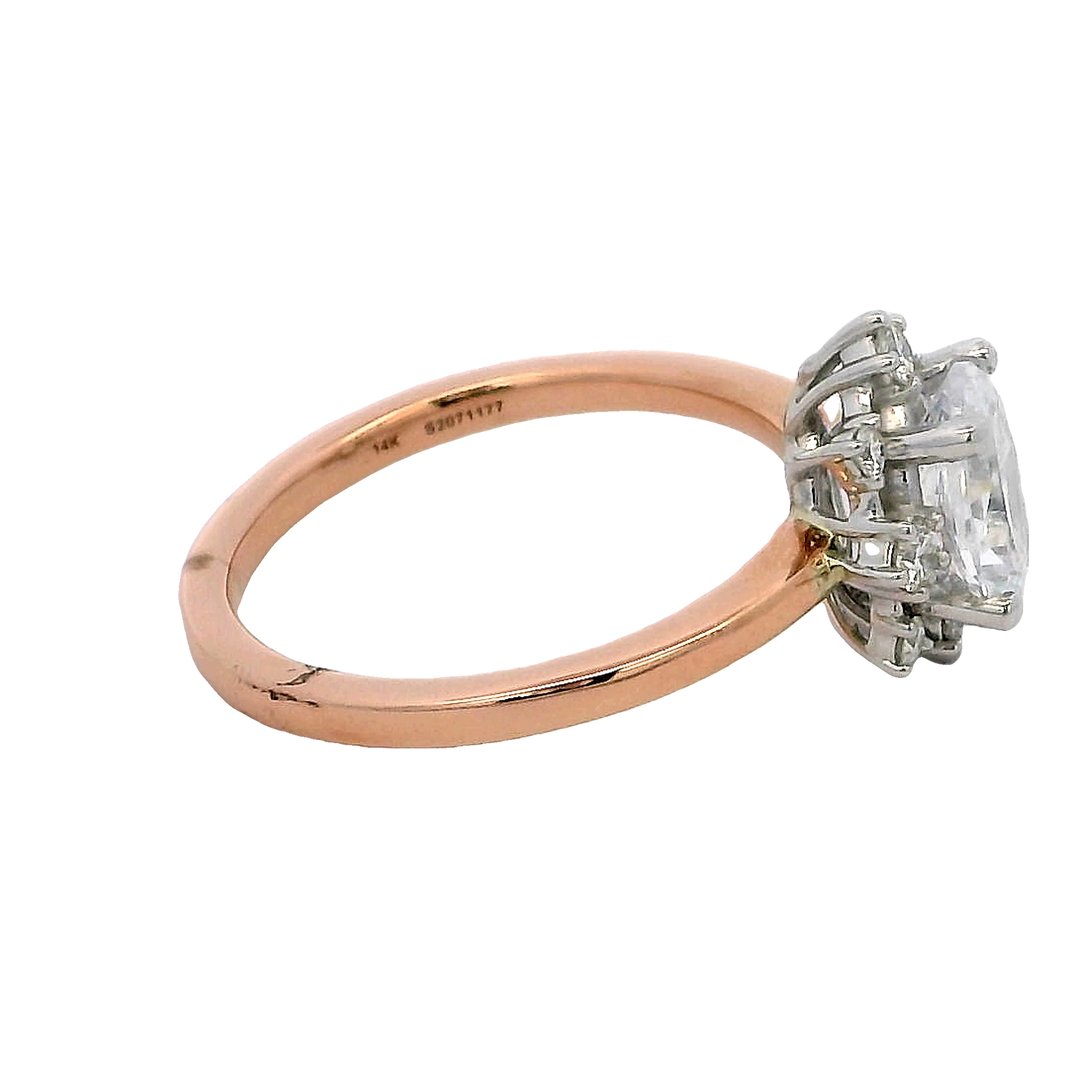 14k Rose Gold Halo Diamond Engagement Ring