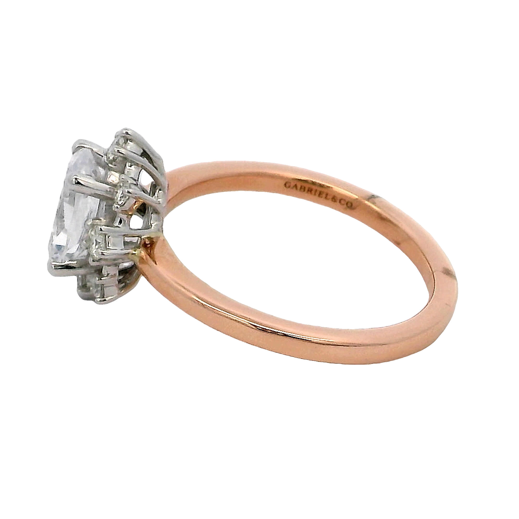 14k Rose Gold Halo Diamond Engagement Ring