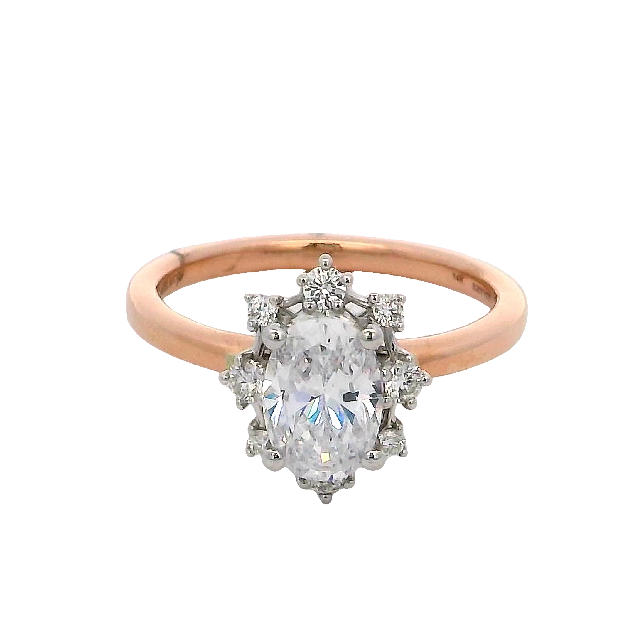 14k Rose Gold Halo Diamond Engagement Ring
