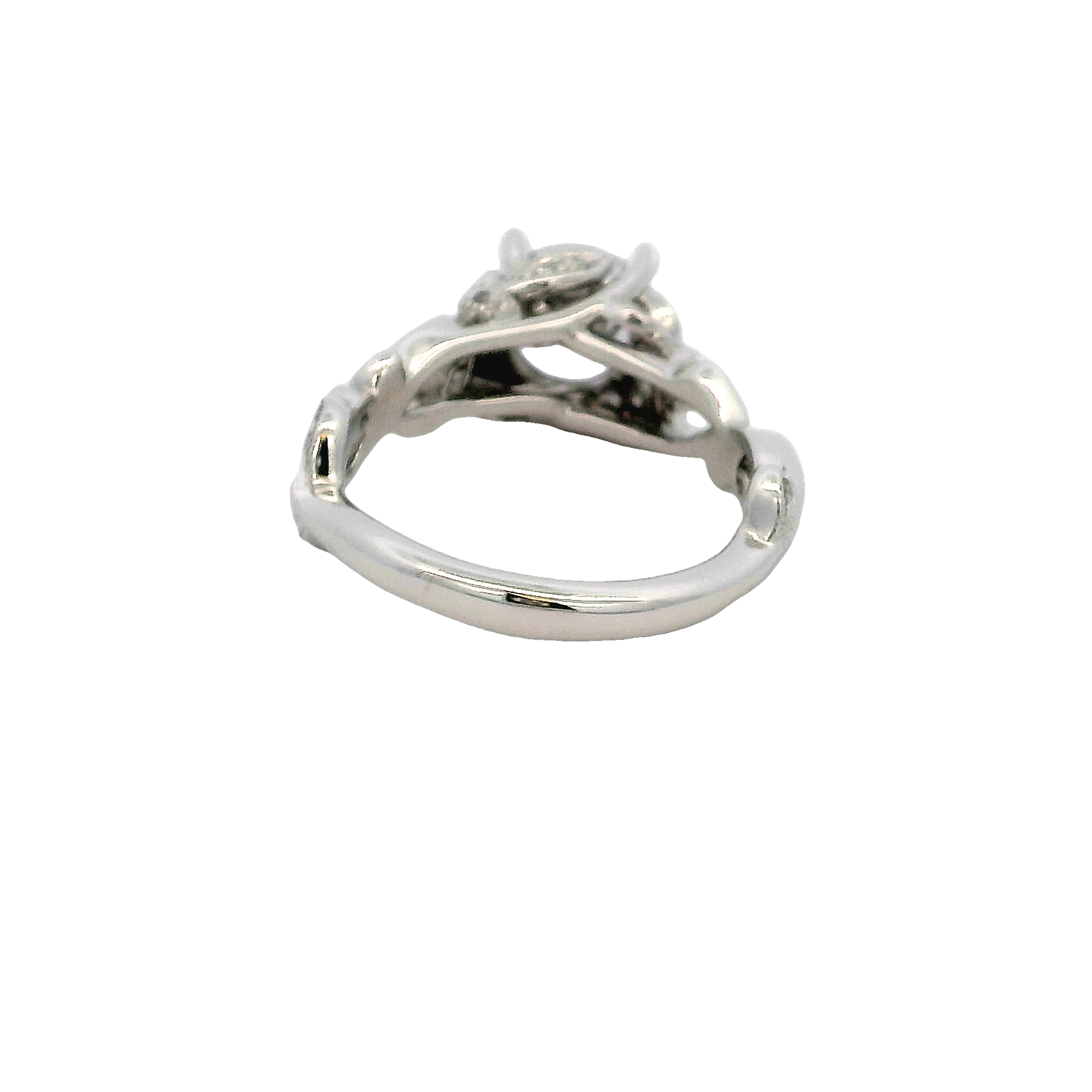 14k White Gold Vintage Inspired Diamond Engagement Ring