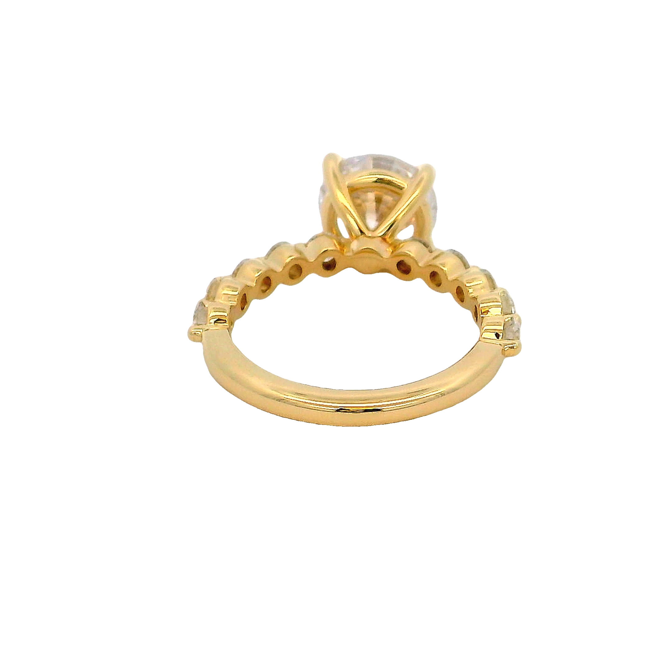14k Yellow Gold Single Prong Diamond Engagement Ring