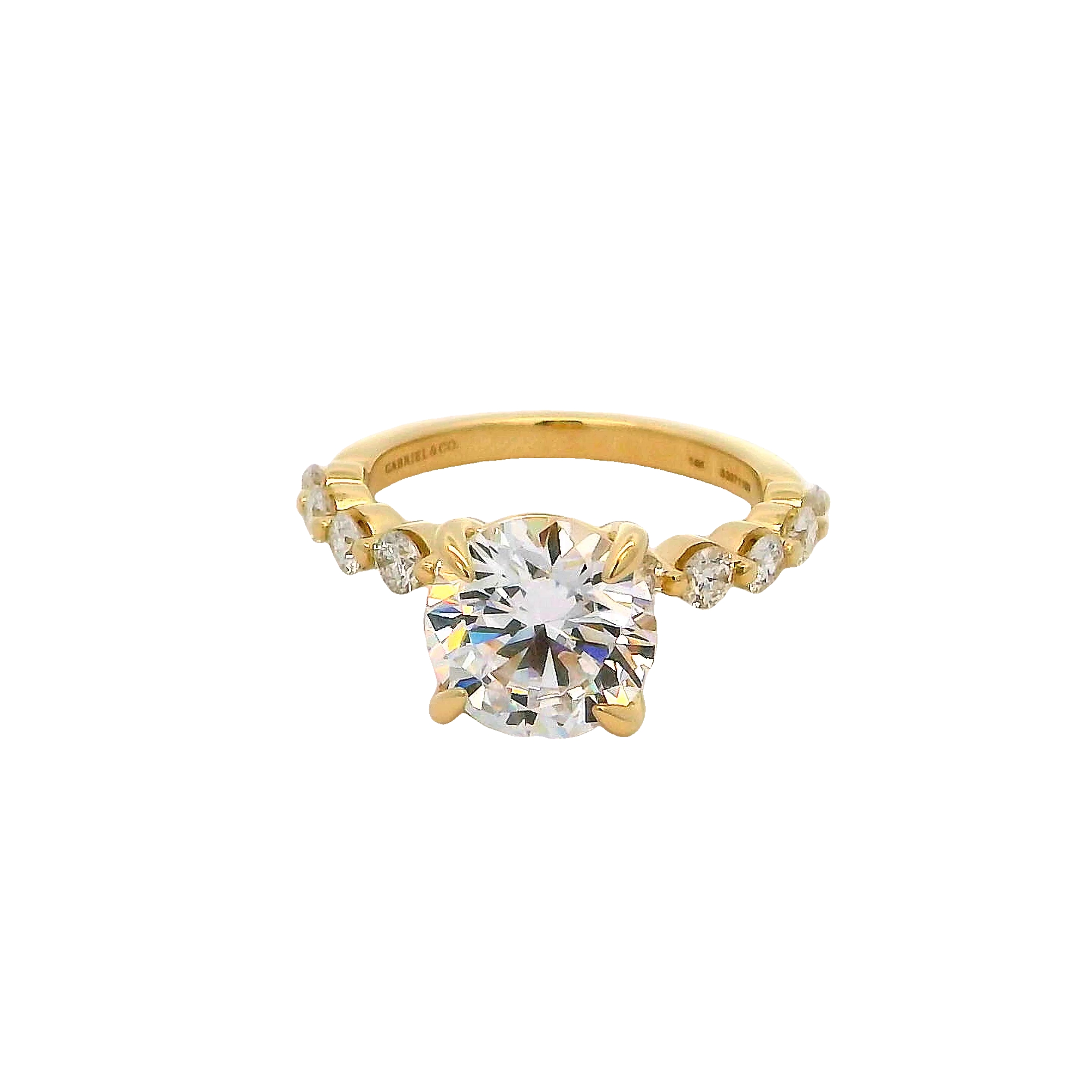 14k Yellow Gold Single Prong Diamond Engagement Ring