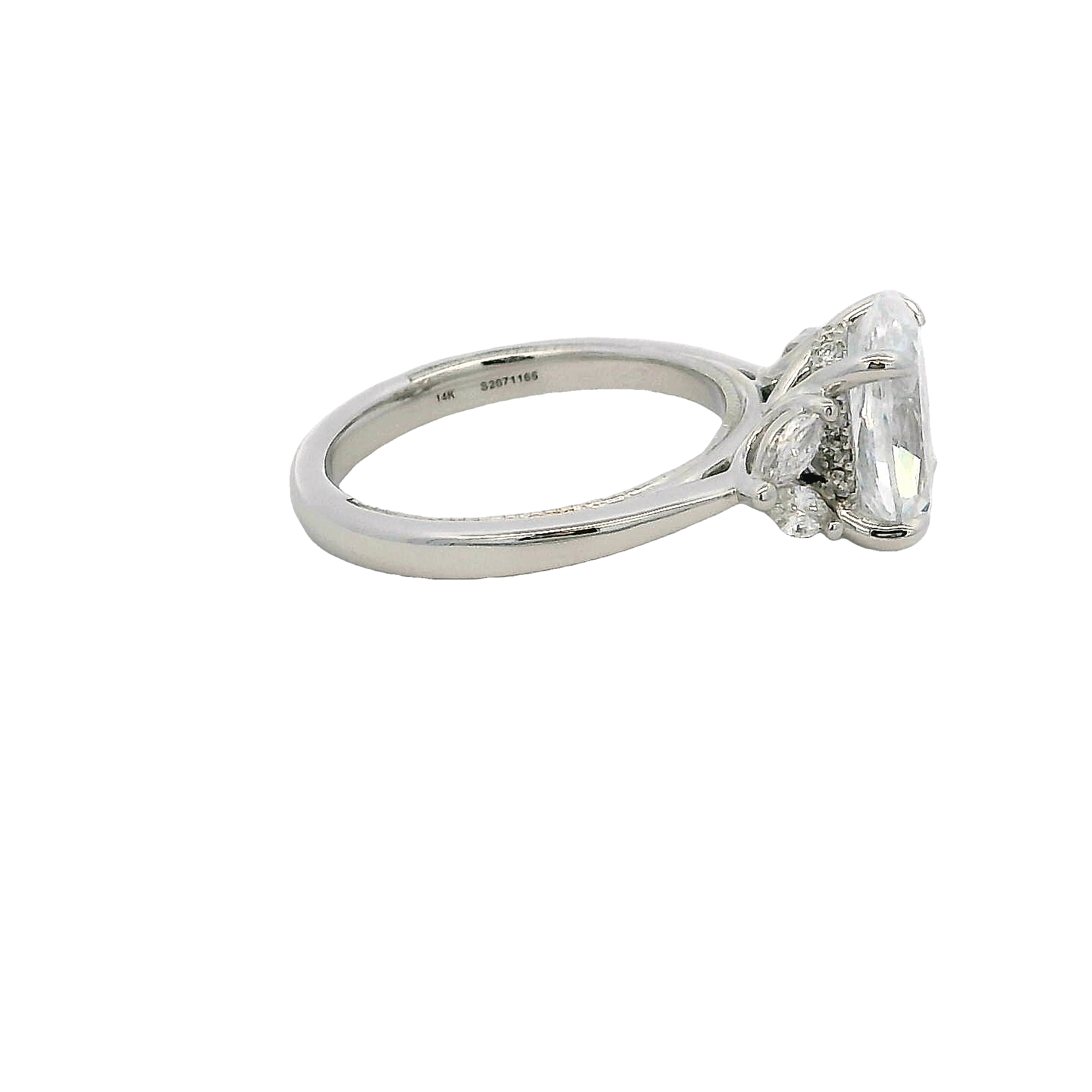 Lady's White 14 Karat Hidden Halo Ring Size 6.5 16 = 0.36tw Various Shapes G Vs Diamonds