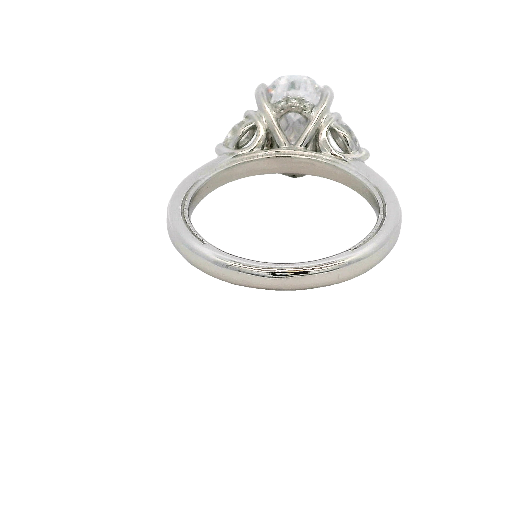 Lady's White 14 Karat Hidden Halo Ring Size 6.5 16 = 0.36tw Various Shapes G Vs Diamonds