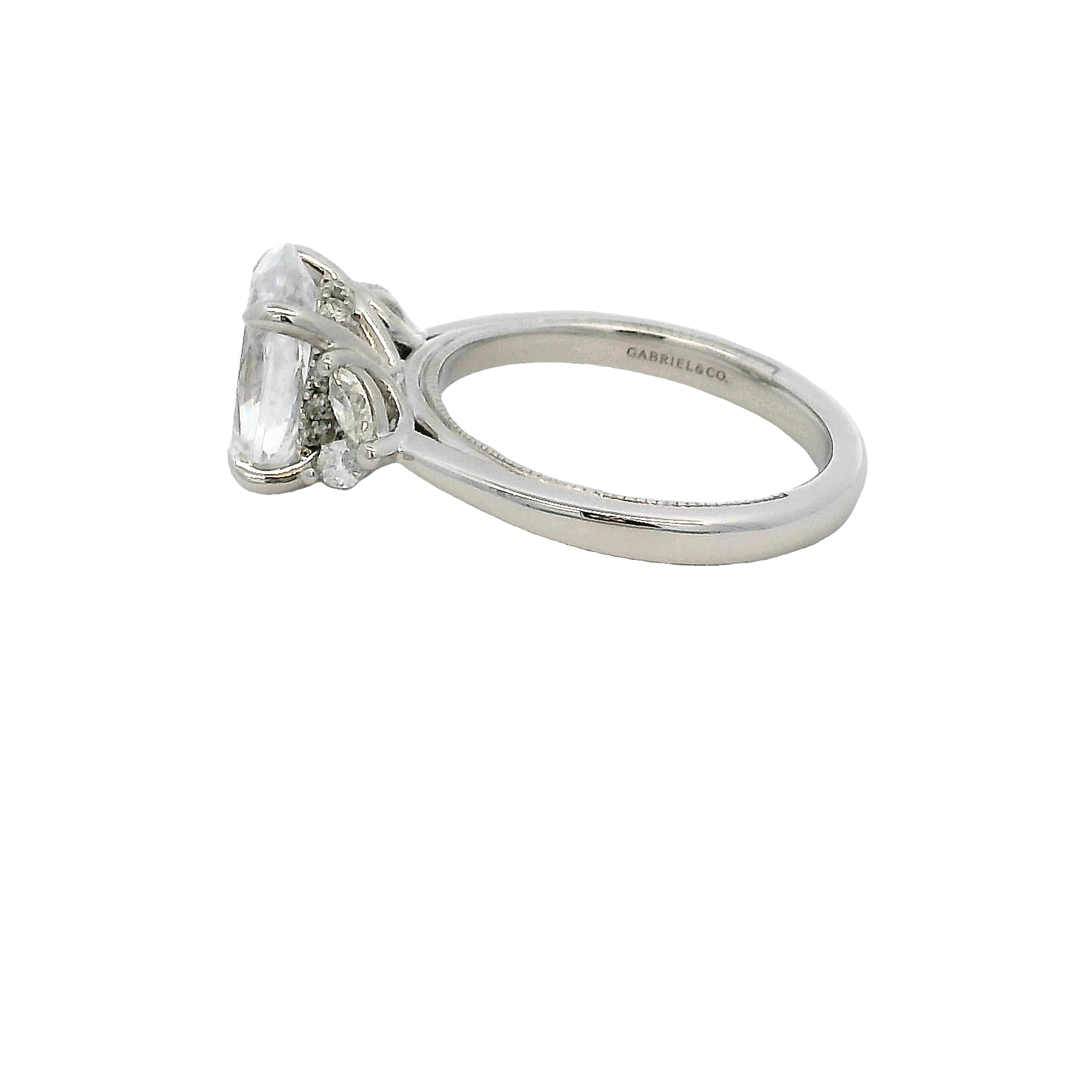 Lady's White 14 Karat Hidden Halo Ring Size 6.5 16 = 0.36tw Various Shapes G Vs Diamonds