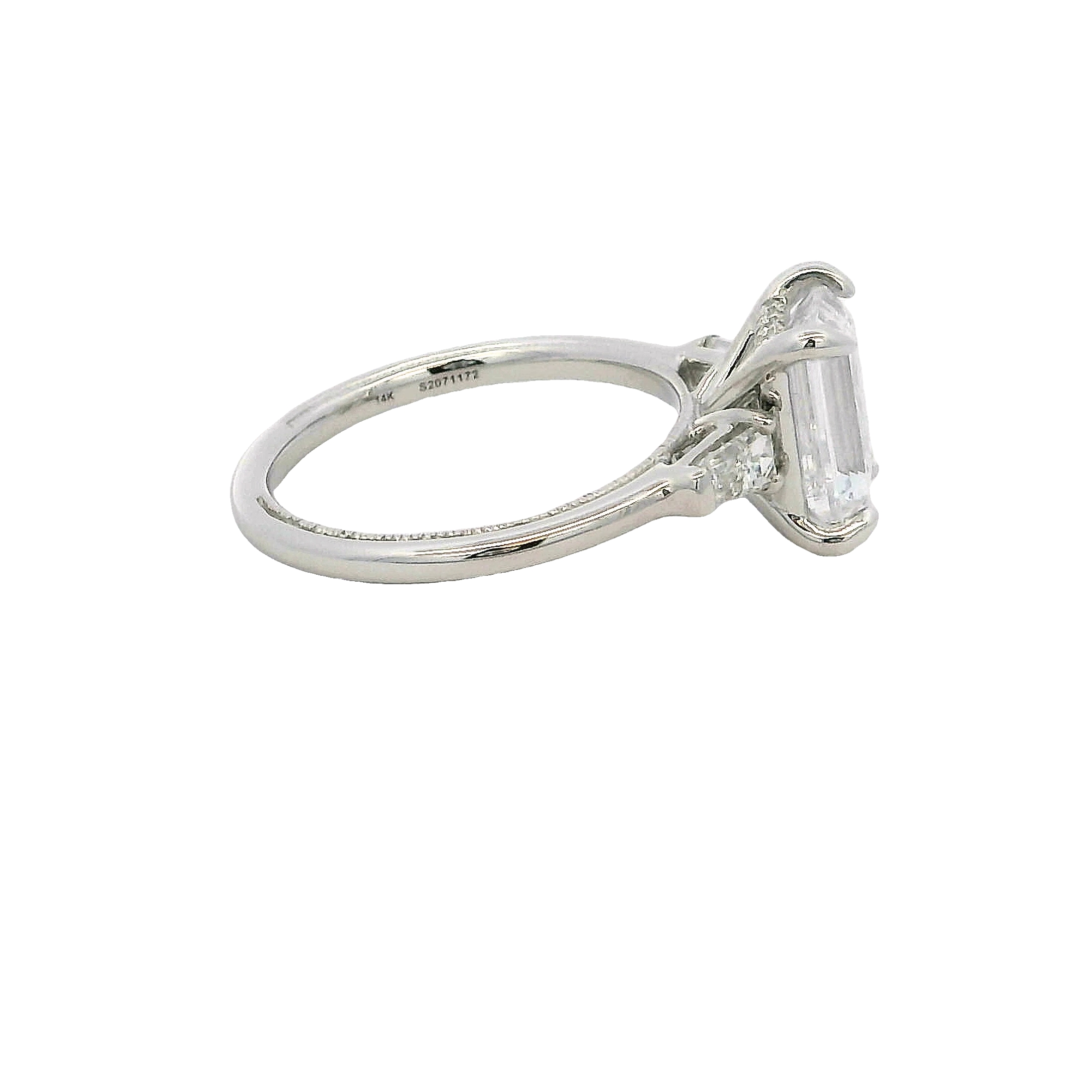 Lady's White 14 Karat 3 Stone Plus Ring Size 6.5 10 = 0.38tw Various Shapes G Vs Diamonds