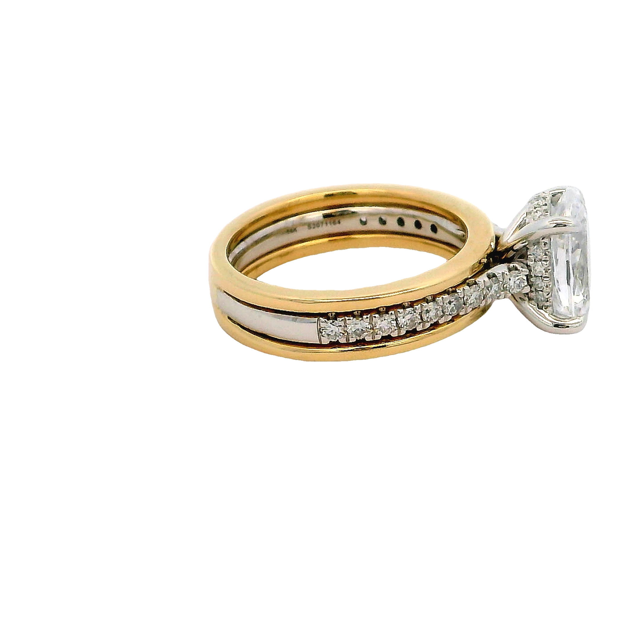 Lady's Yellow 14 Karat Wide/mature/luxe Ring Size 6.5 34 = 0.40tw Round Brilliant G Vs Diamonds