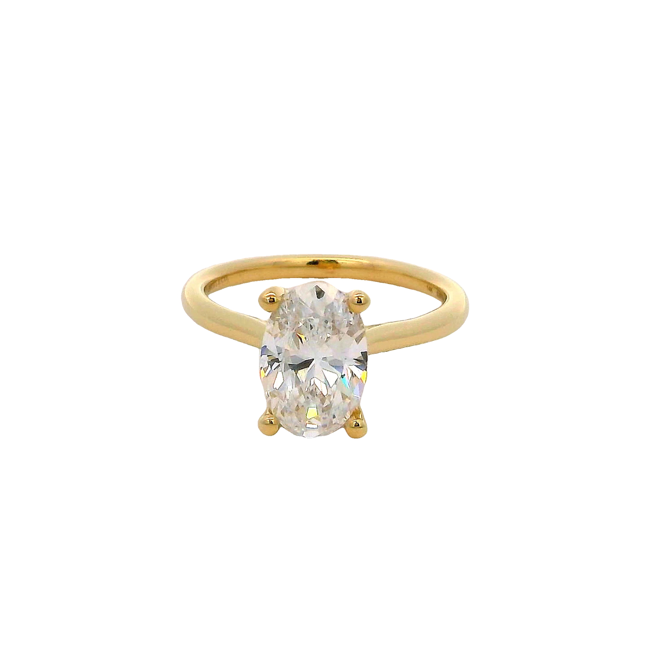 Lady's Yellow 14 Karat Hidden Halo Ring Size 6.5 16 = 0.06tw Round Brilliant G Vs Diamonds