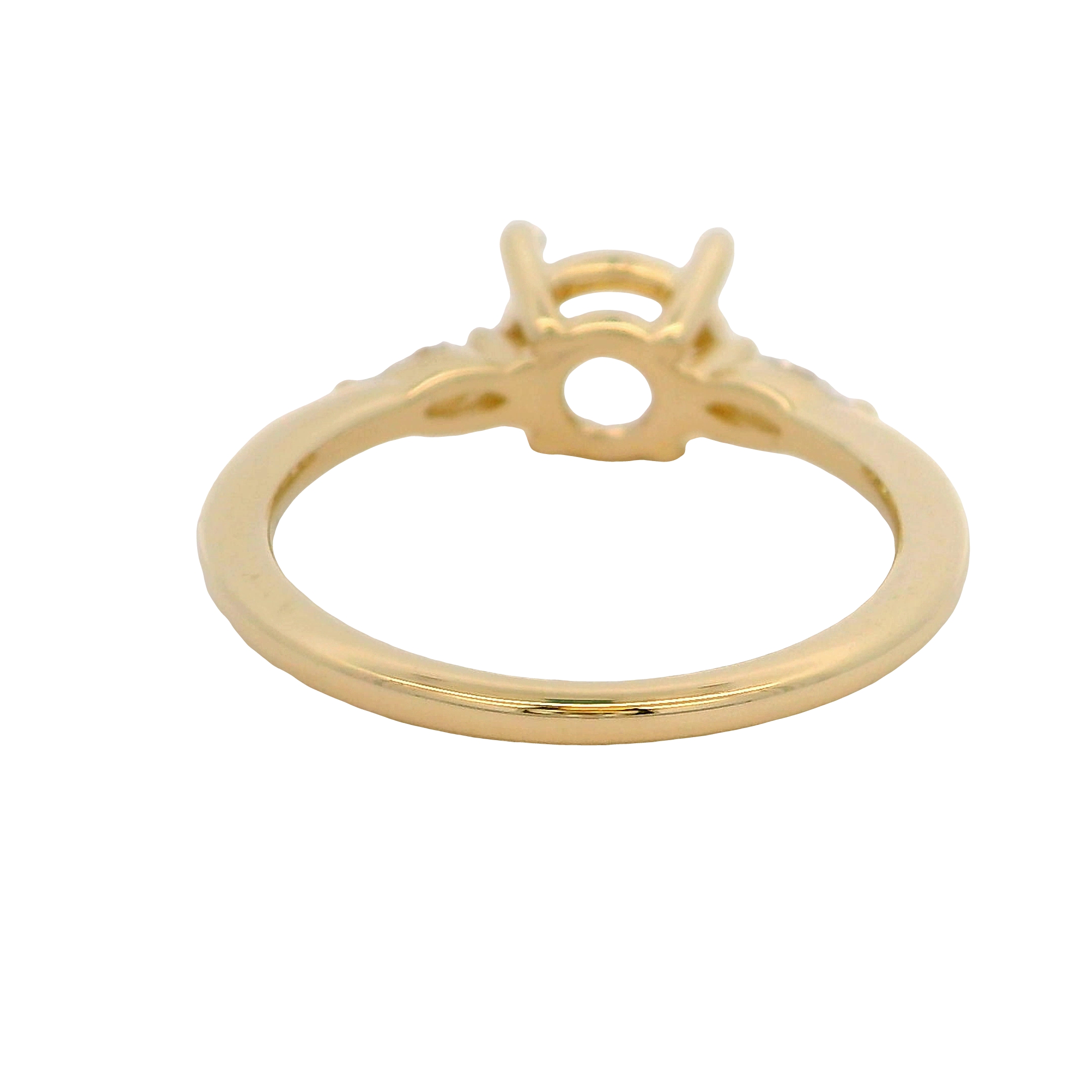14k Yellow Gold Three Stone Diamond Engagement Ring