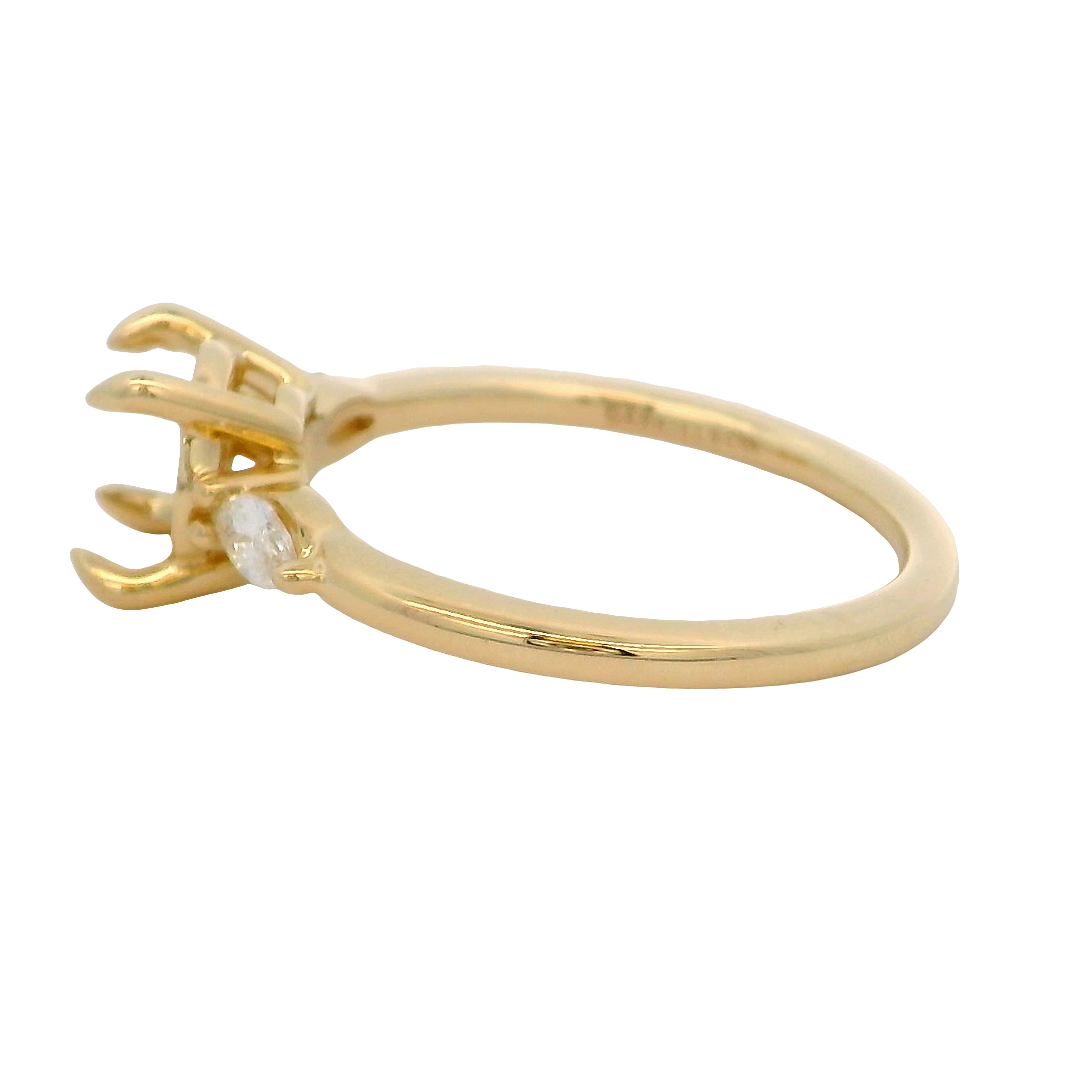 14k Yellow Gold Three Stone Diamond Engagement Ring