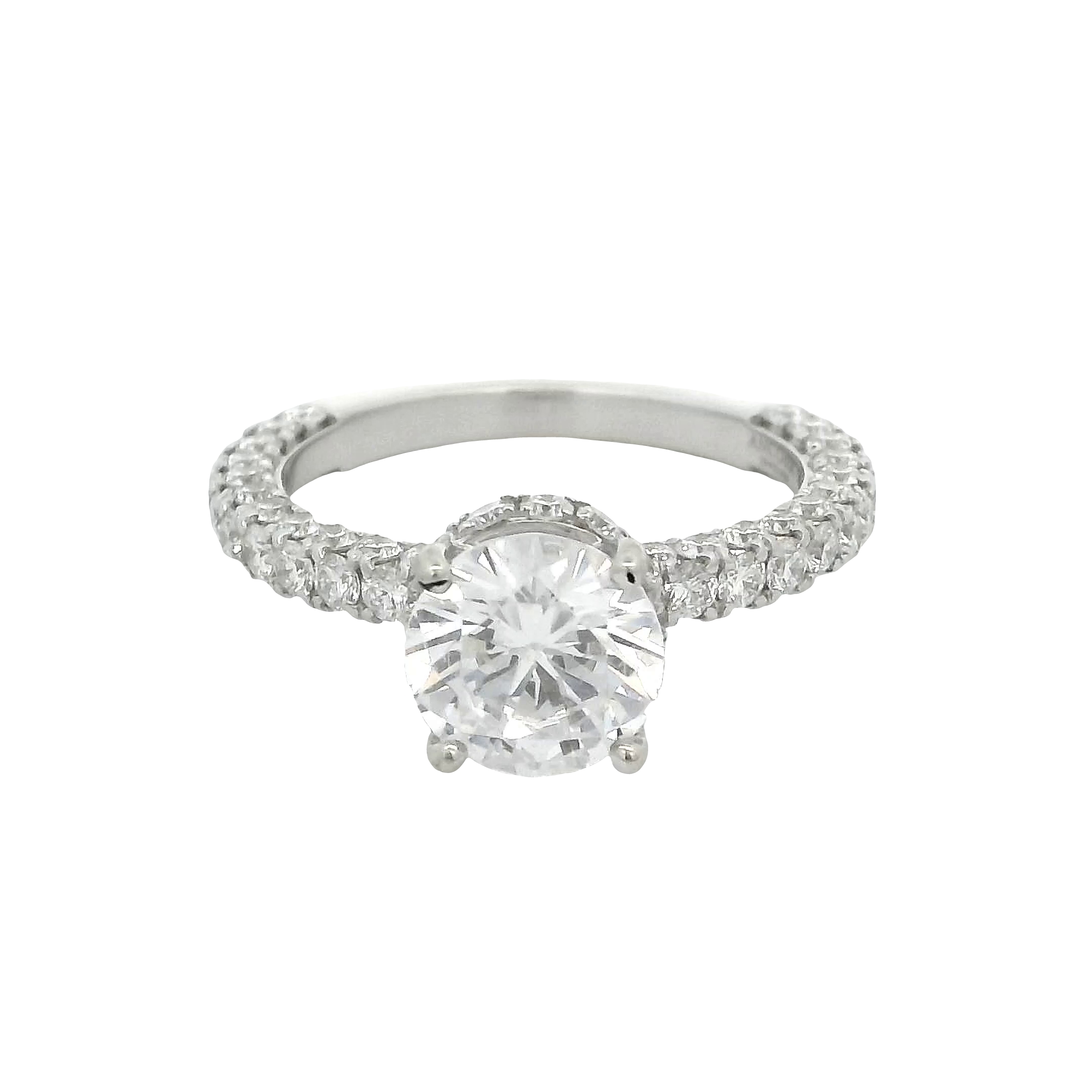 14k White Gold Diamond Engagement Ring