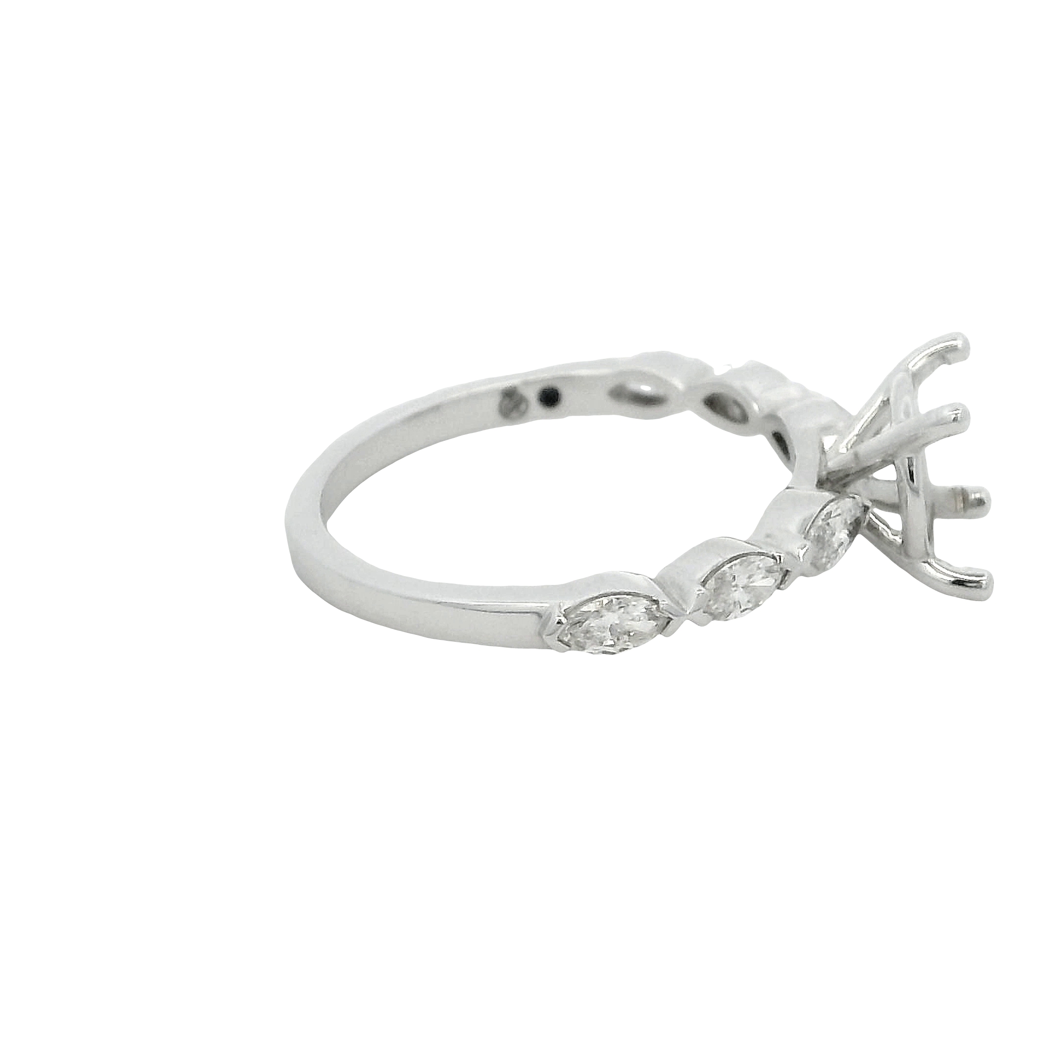 14k White Gold Vintage Inspired Diamond Engagement Ring