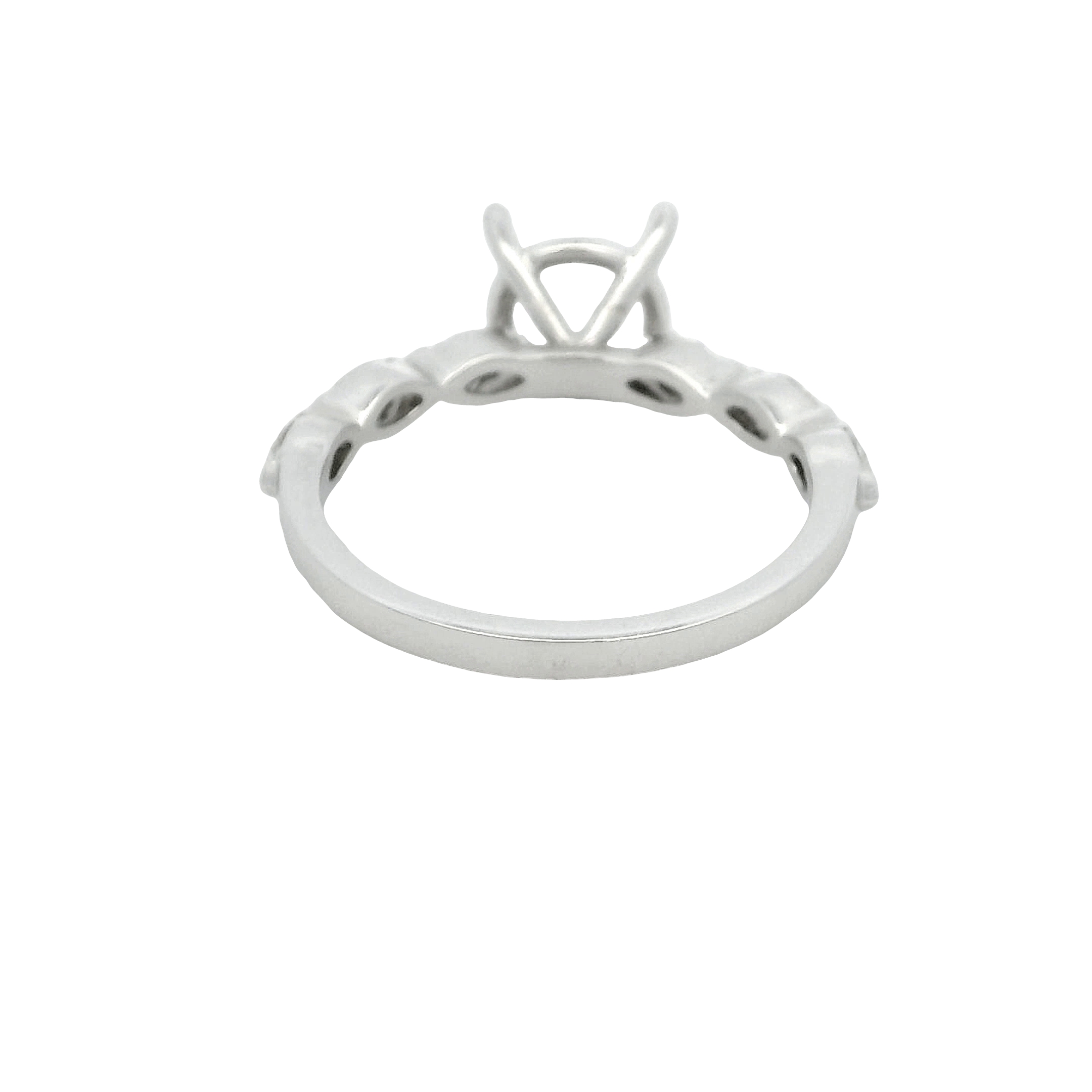 14k White Gold Vintage Inspired Diamond Engagement Ring