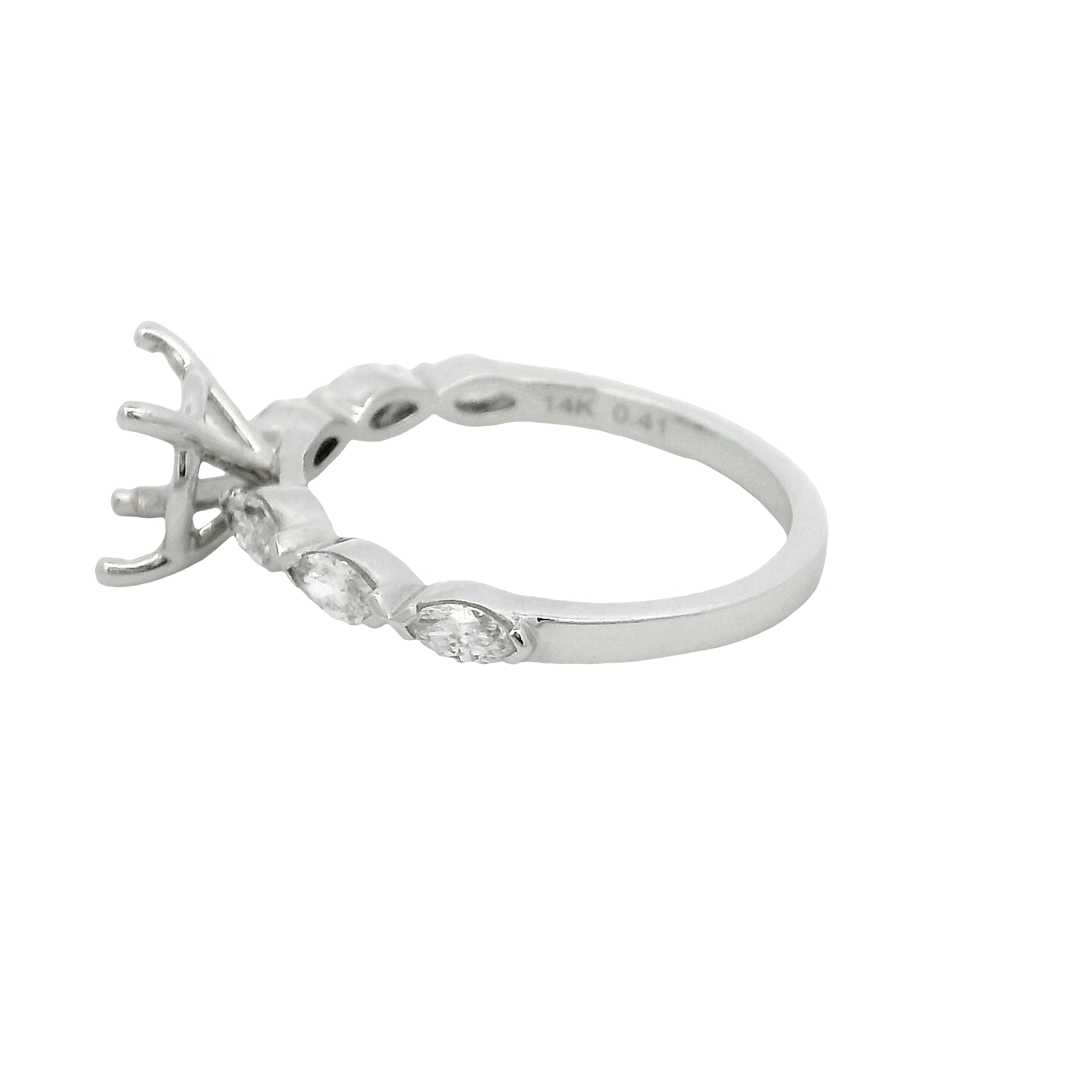 14k White Gold Vintage Inspired Diamond Engagement Ring