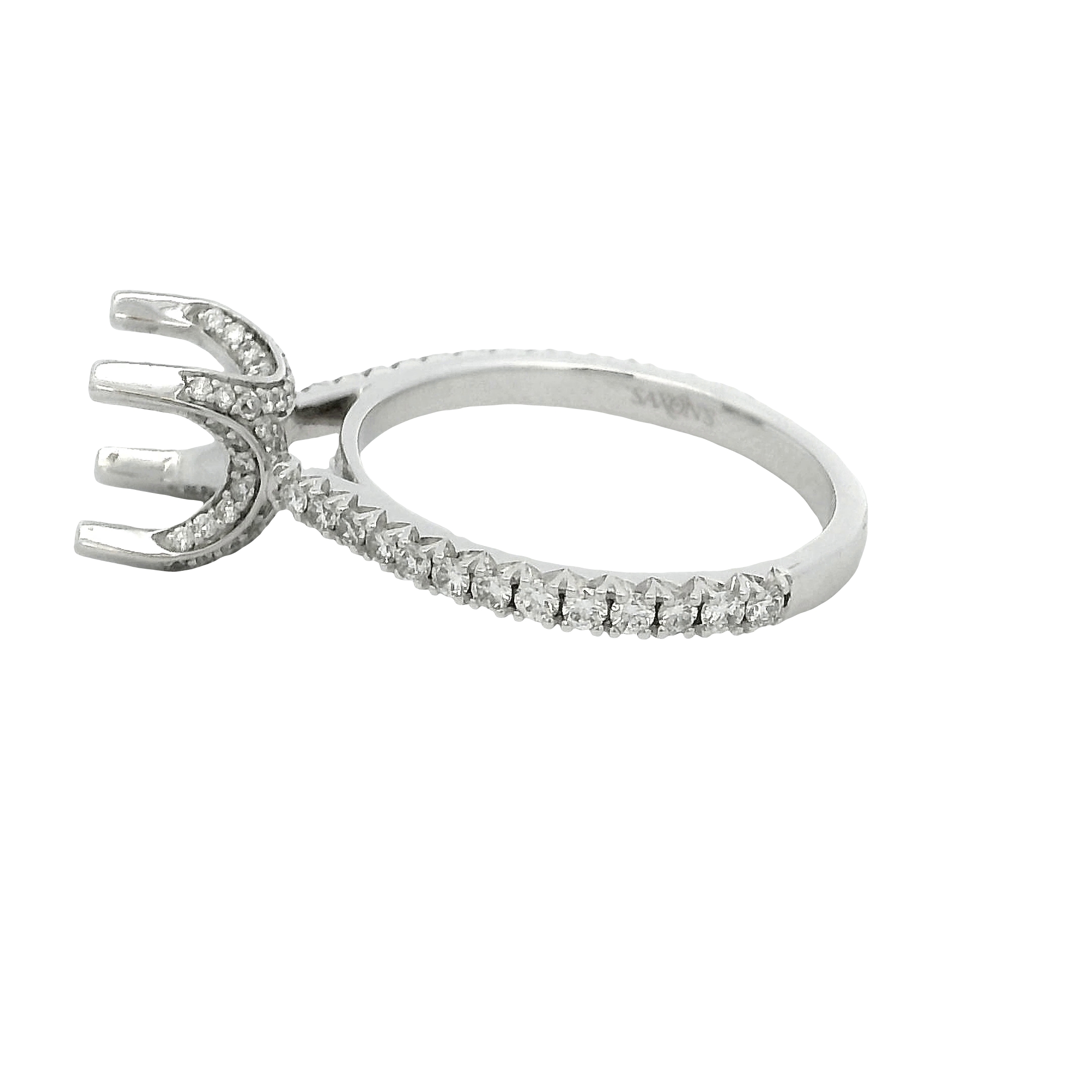 14k White Gold Diamond Engagement Ring