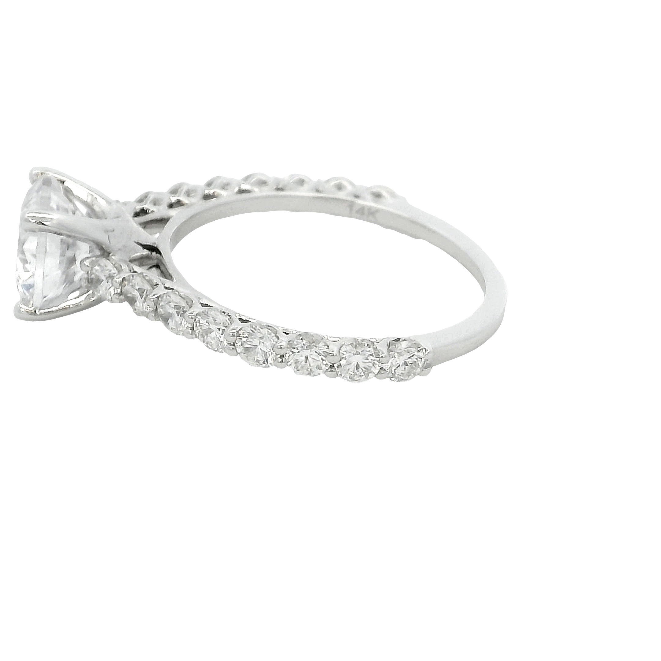 14k White Gold Diamond Engagement Ring