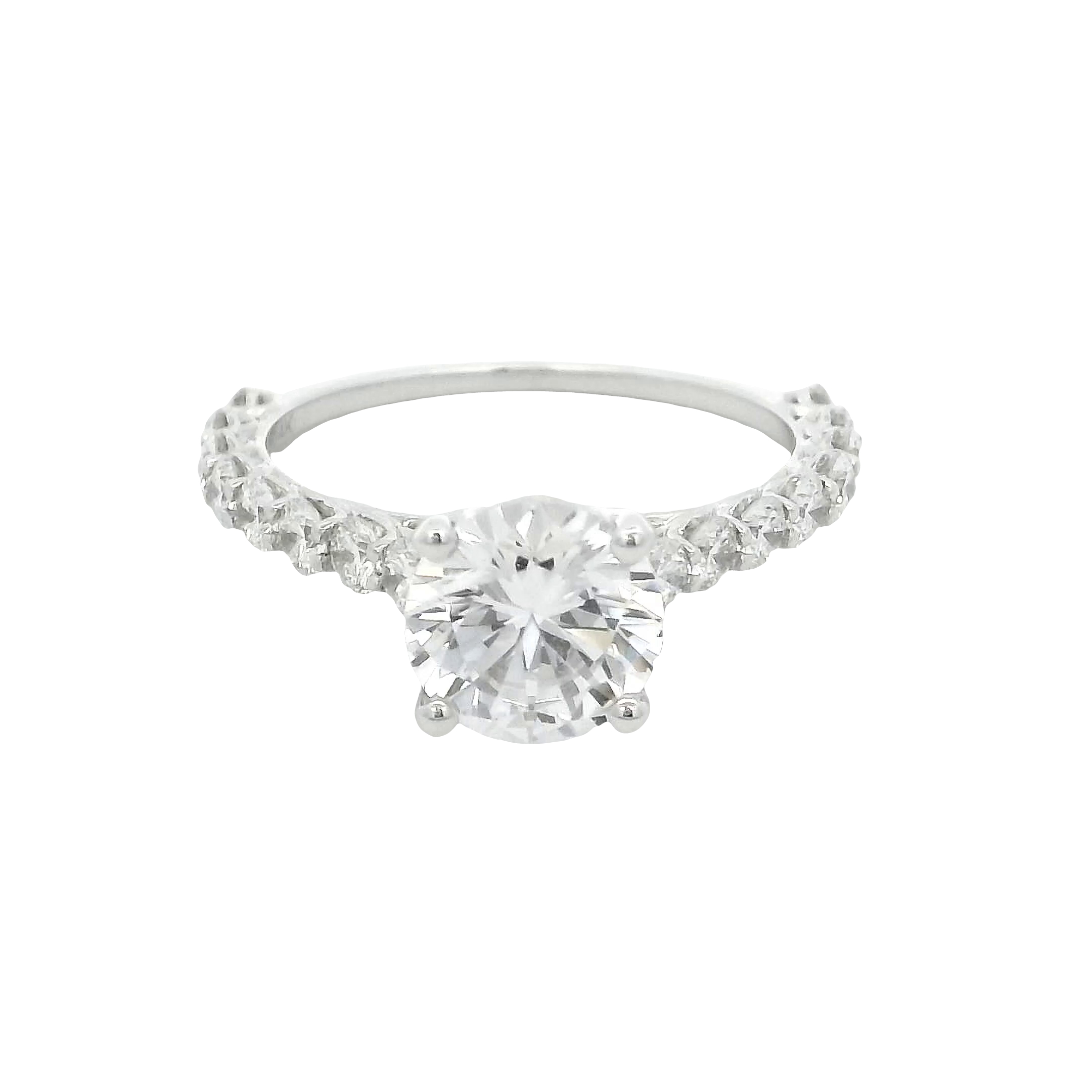 14k White Gold Diamond Engagement Ring
