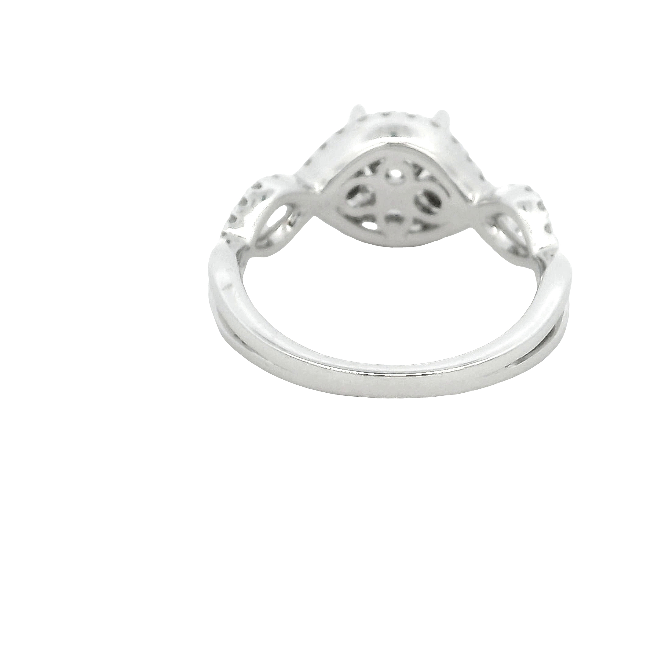 18k White Gold Infinity Twist Diamond Engagement Ring