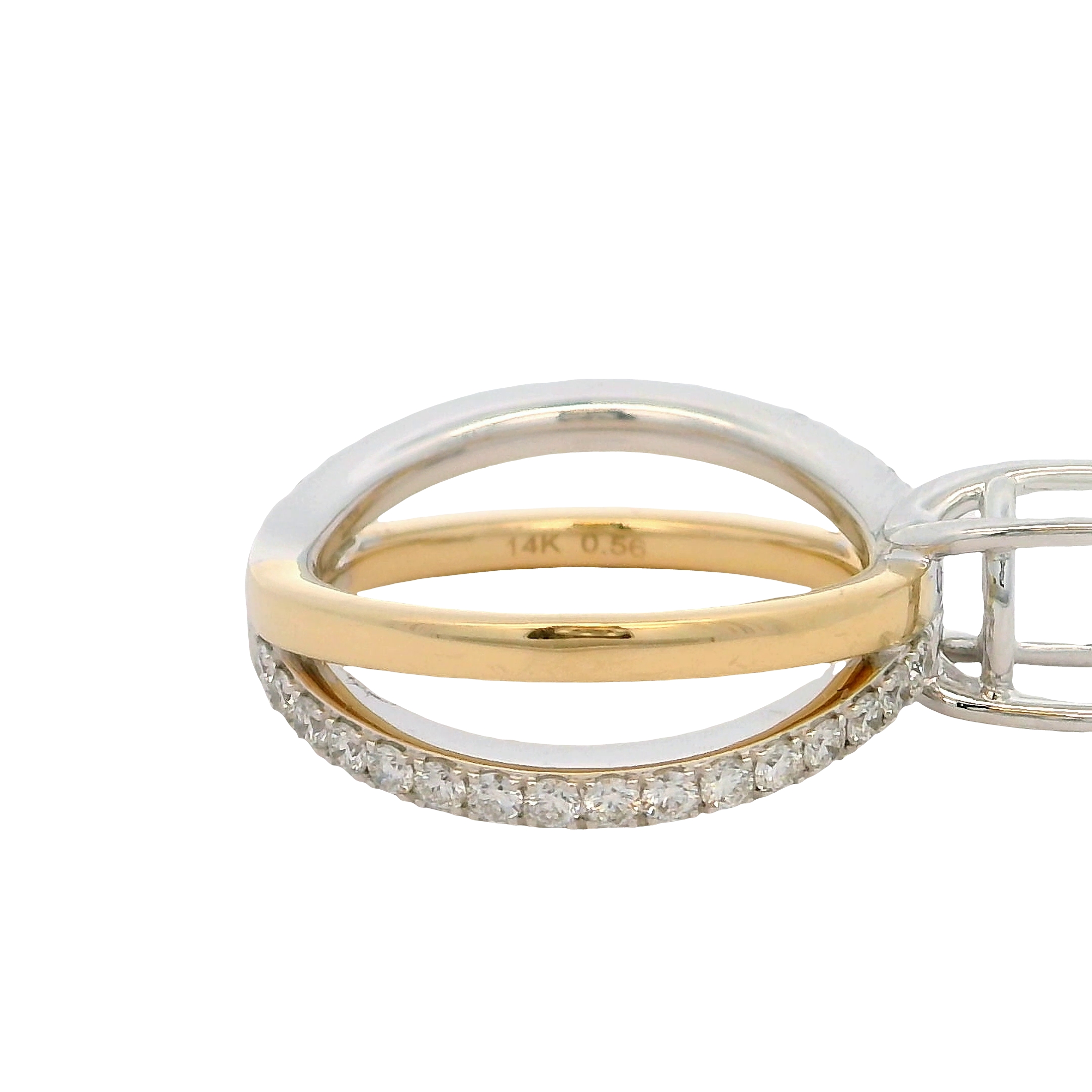 14k White Gold Contemporary Diamond Engagement Ring