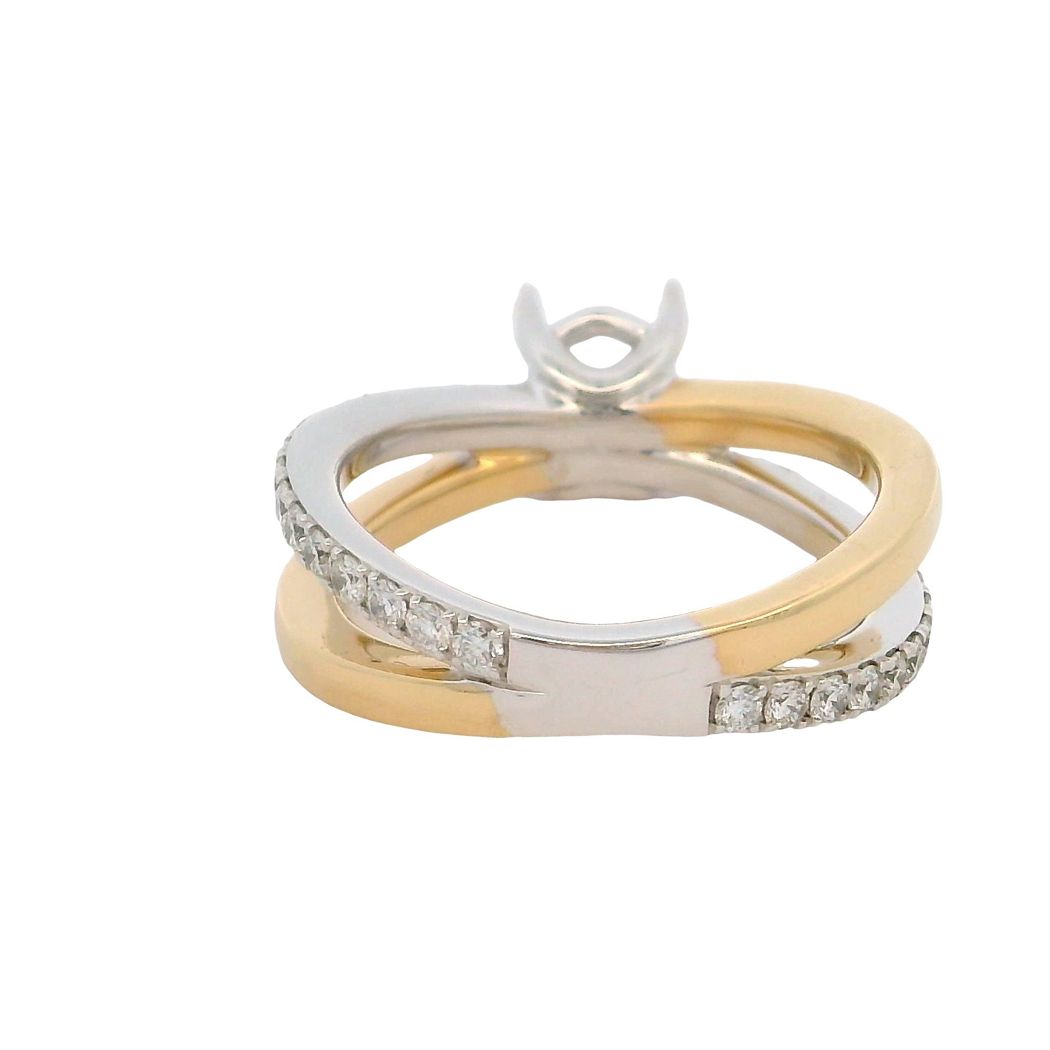 14k White Gold Contemporary Diamond Engagement Ring