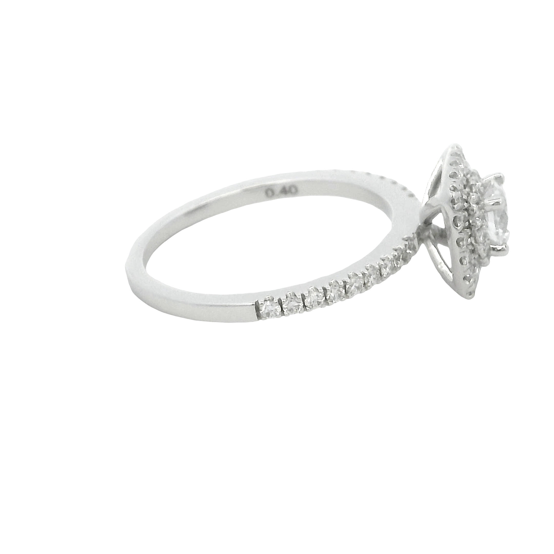 14k White Gold Diamond Engagement Ring