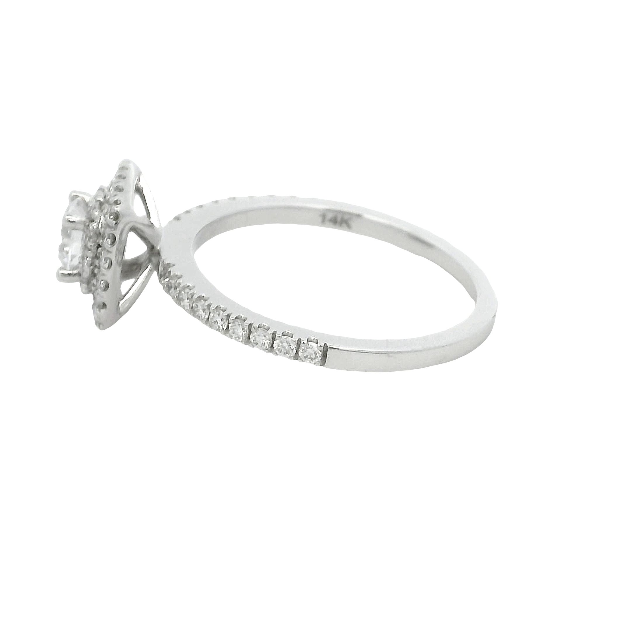 14k White Gold Diamond Engagement Ring