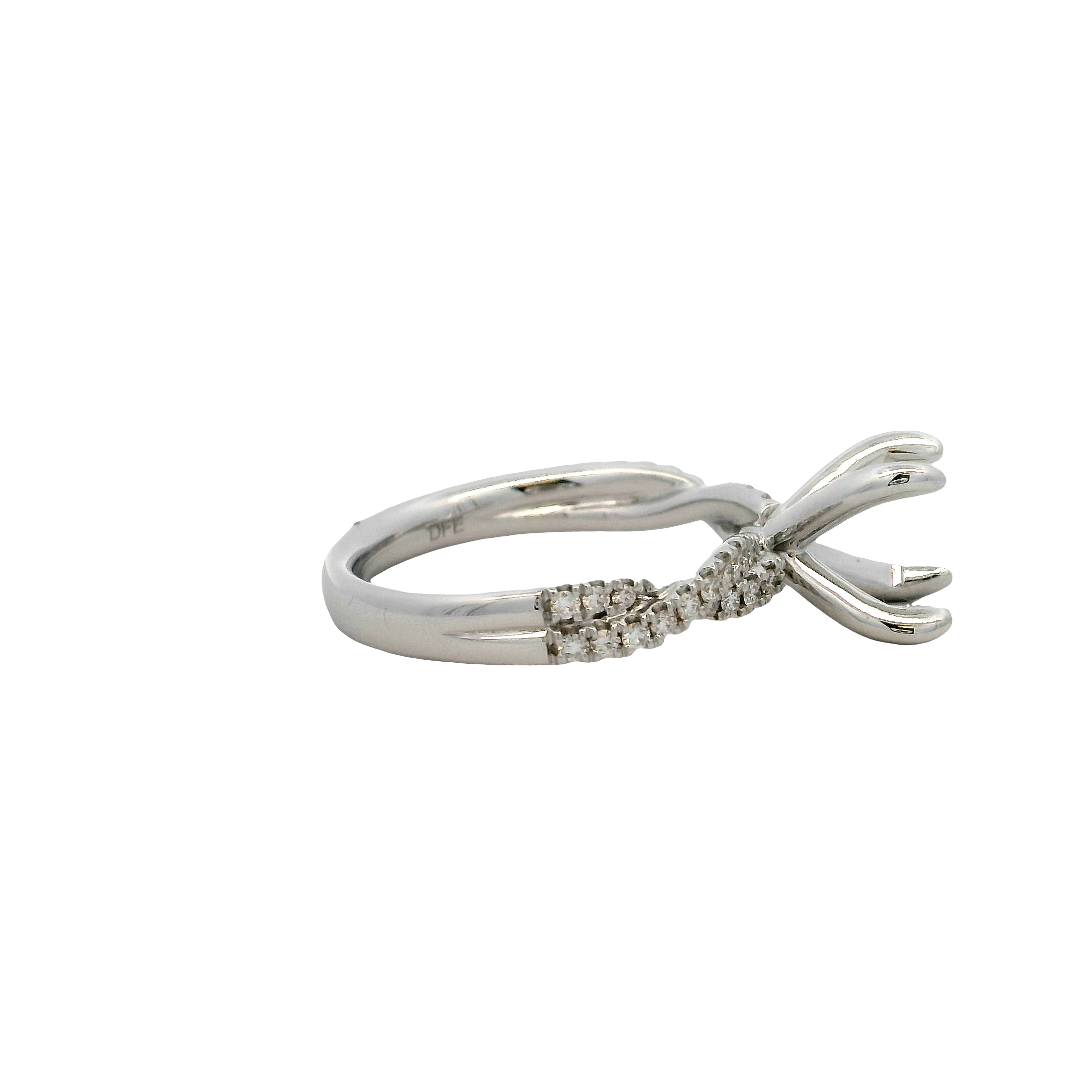 14k White Gold Diamond Twist Engagement Ring