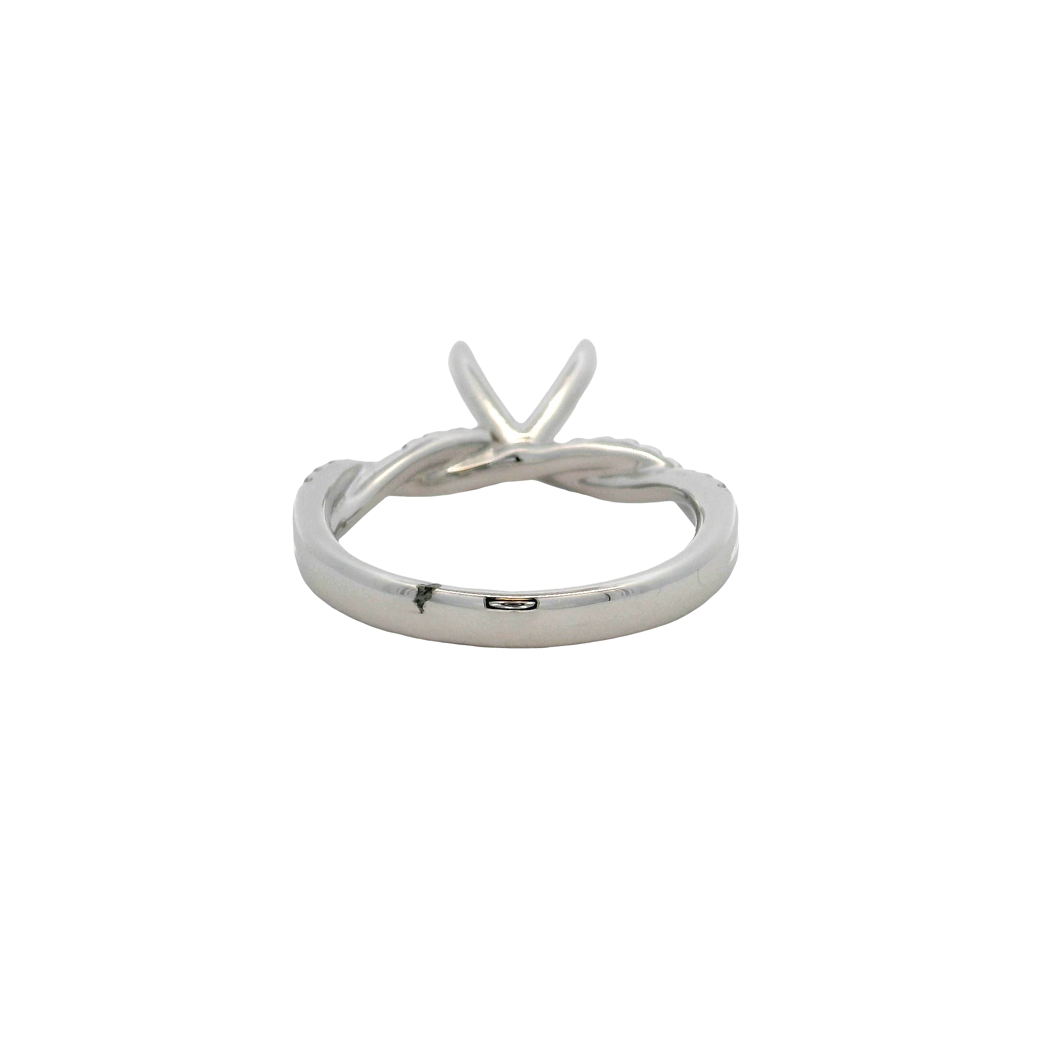 14k White Gold Diamond Twist Engagement Ring