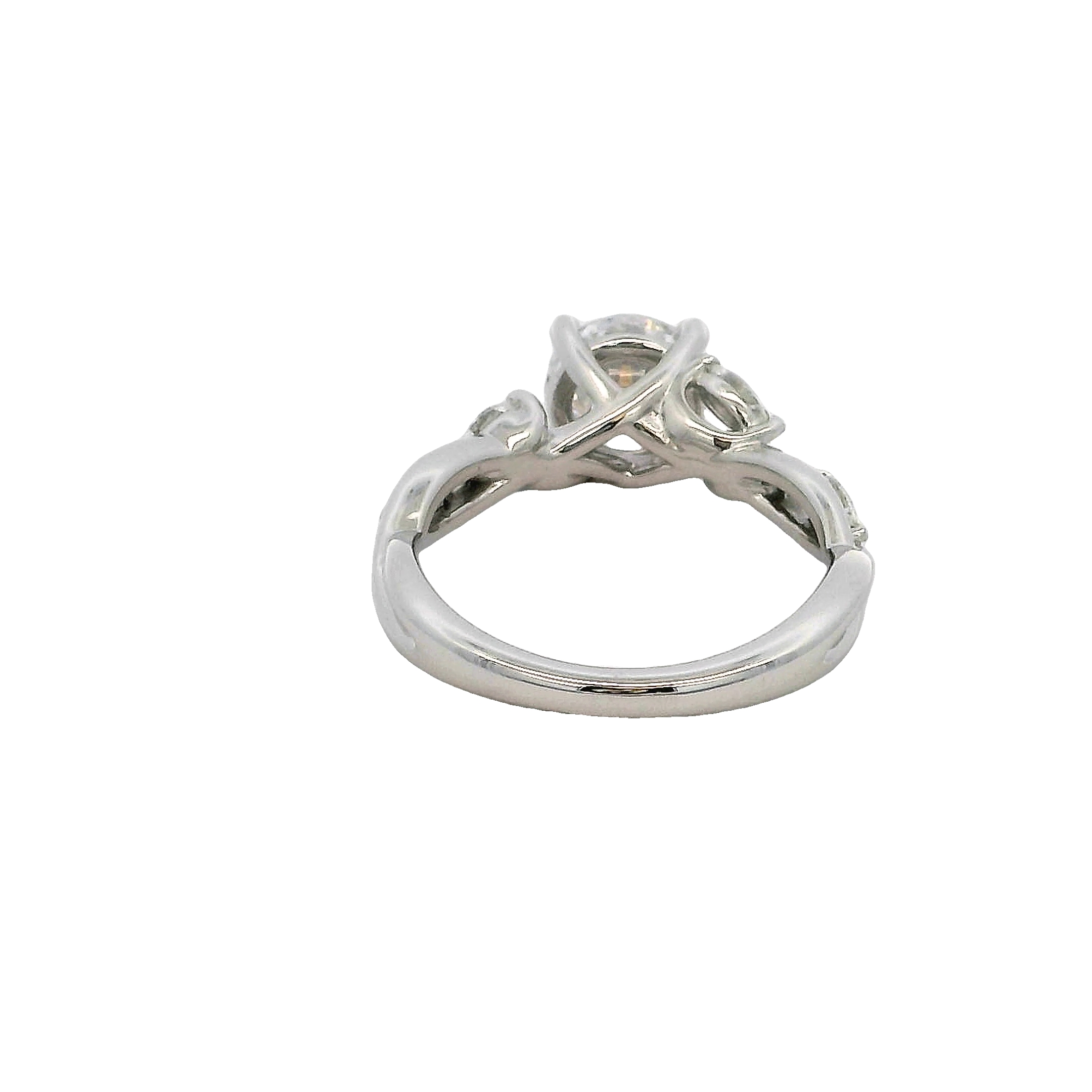 14k White Gold Twist Diamond Engagement Ring