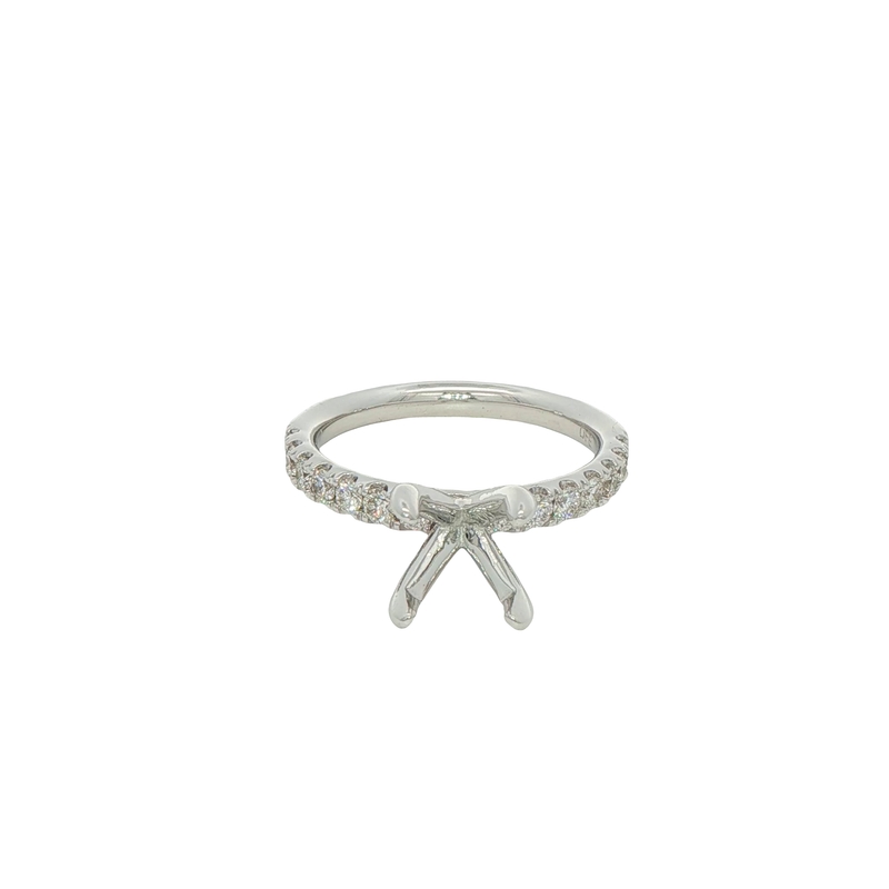 14k White Gold Diamond Semi-mount Engagement Ring