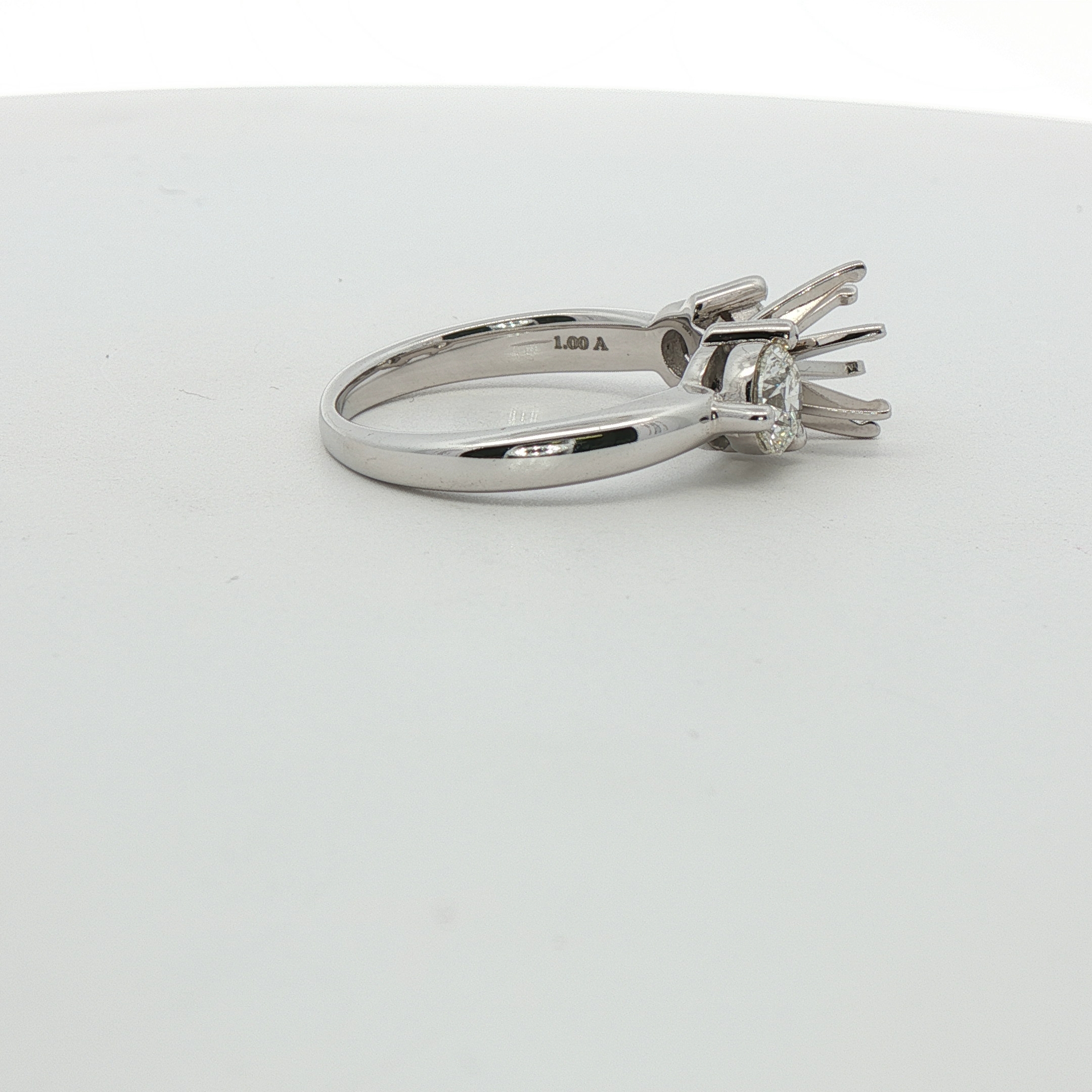 14k White Gold Three Stone Diamond Engagement Ring