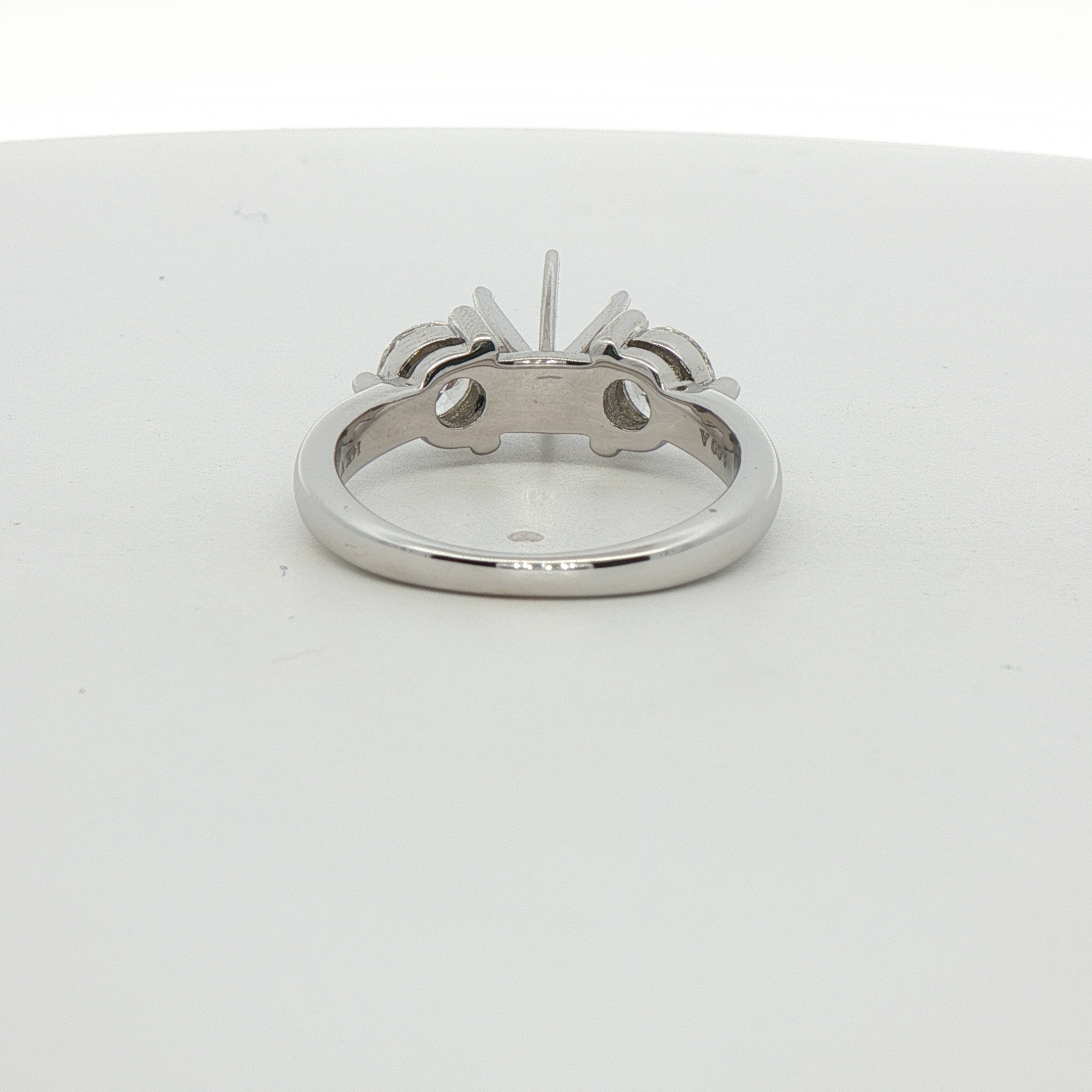 14k White Gold Three Stone Diamond Engagement Ring