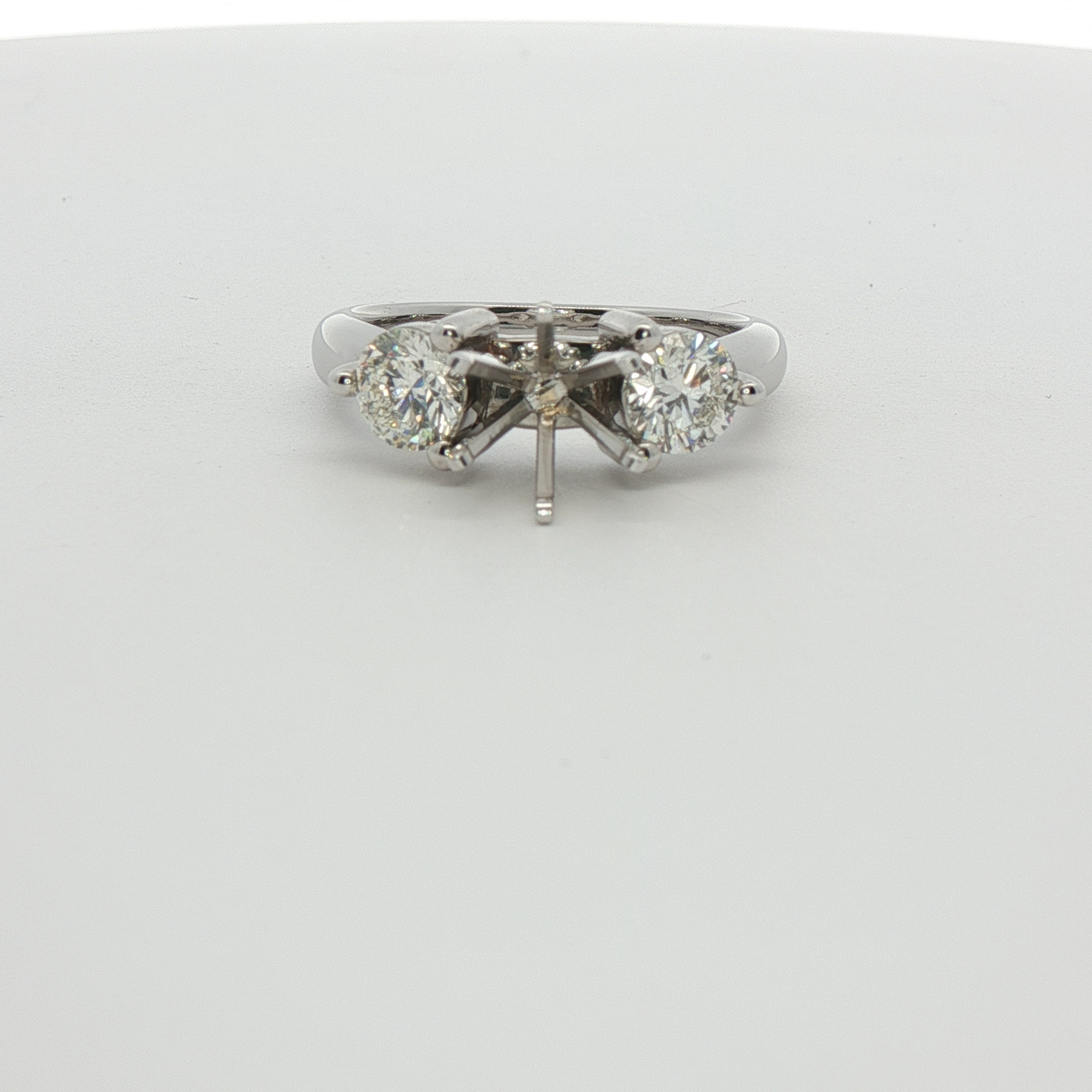 14k White Gold Three Stone Diamond Engagement Ring