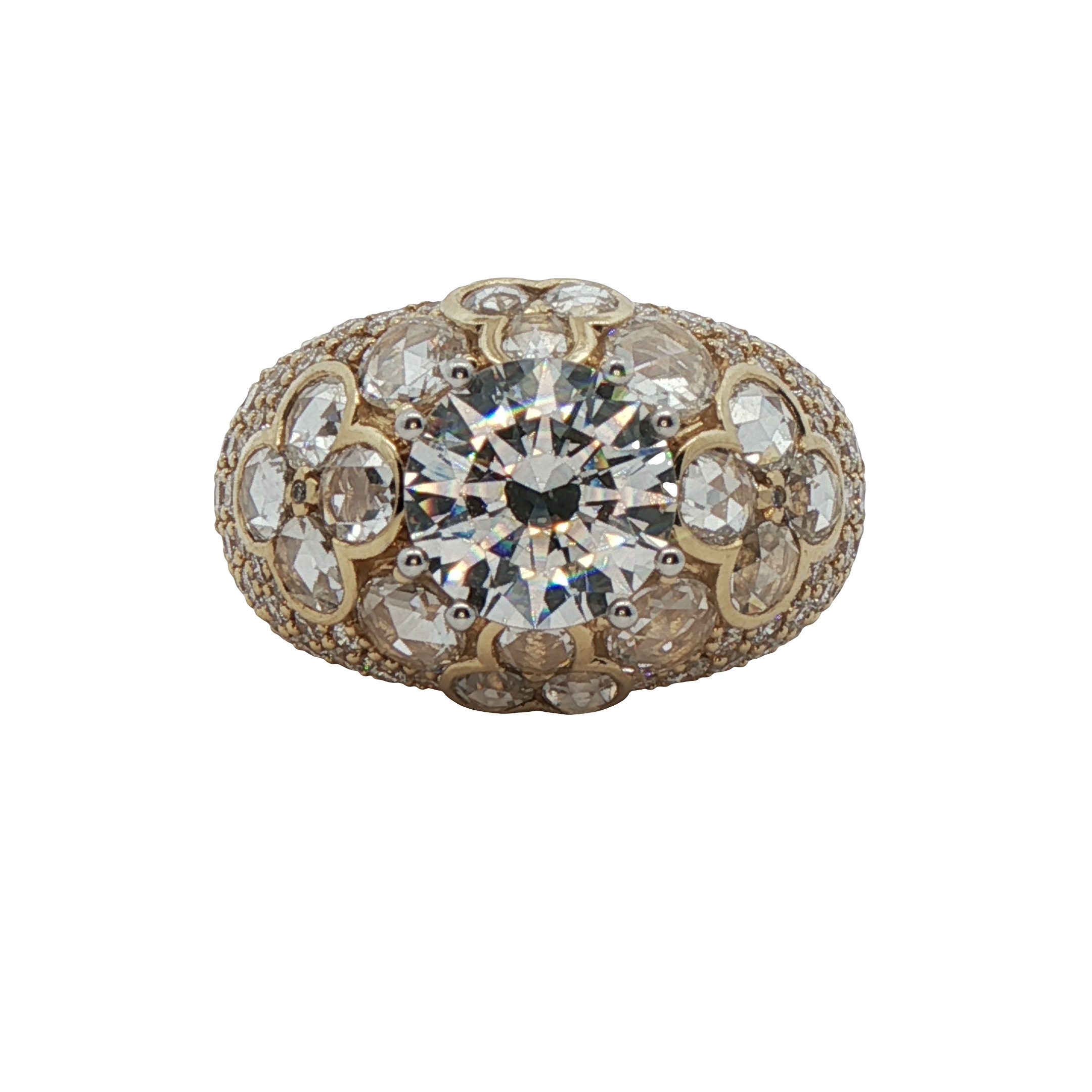 14k Yellow Gold Diamond Semi Mount Ring