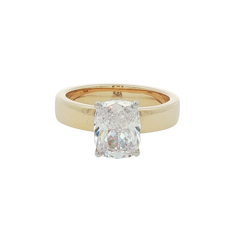 14k Yellow Gold And Platinum Engagement Ring