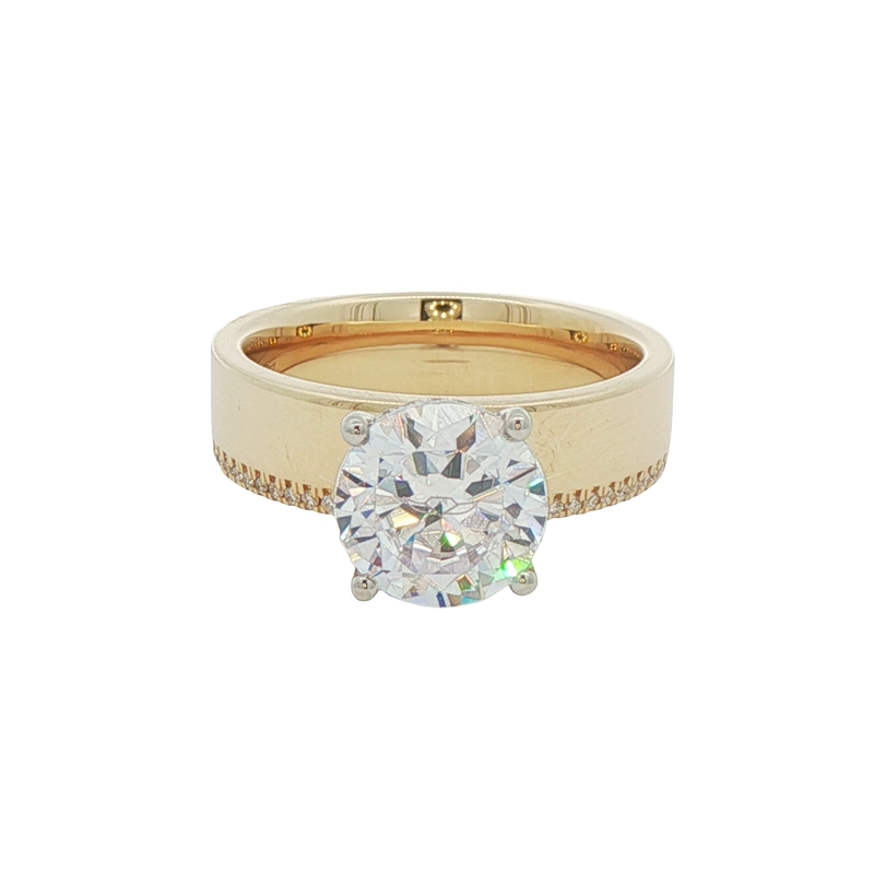14k Yellow Gold And Platinum Engagement Ring