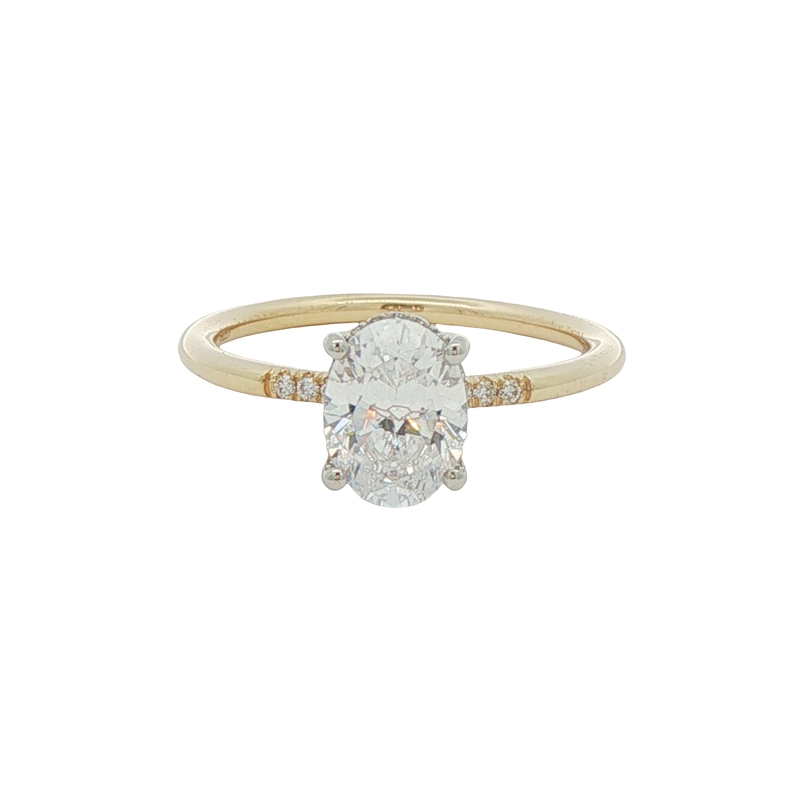 14k Yellow Gold And Platinum Engagement Ring