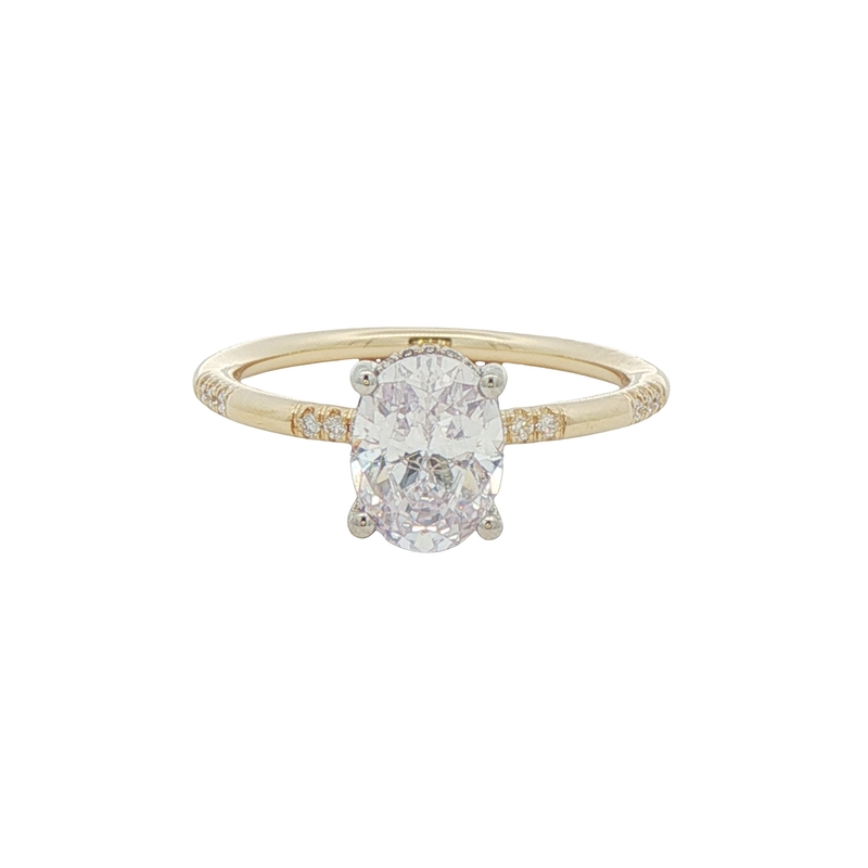 14k Yellow Gold And Platinum Engagement Ring