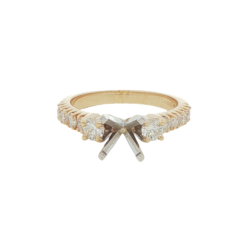 14k Gold Two Tone And Diamond Engagement Setting