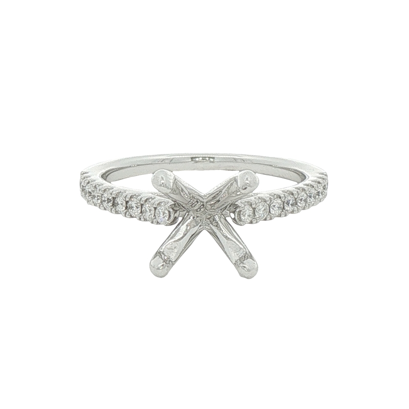 14k White Gold Diamond Engagement Ring Setting