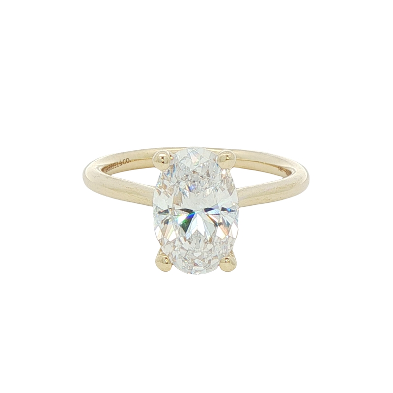 14k Yellow Gold Hidden Halo Engagement Ring