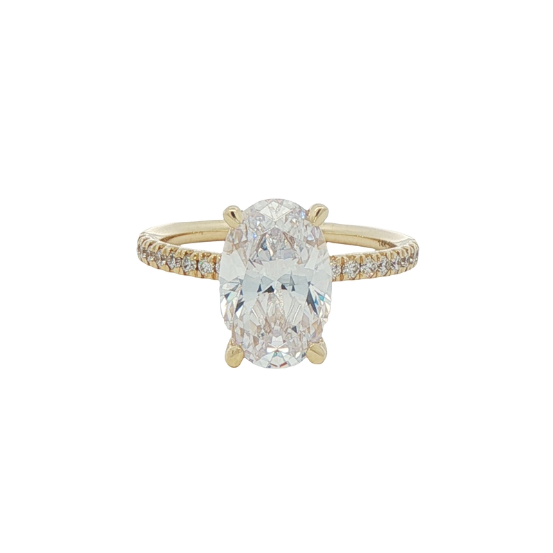 14k Yellow Gold Micro Pave Engagement Ring