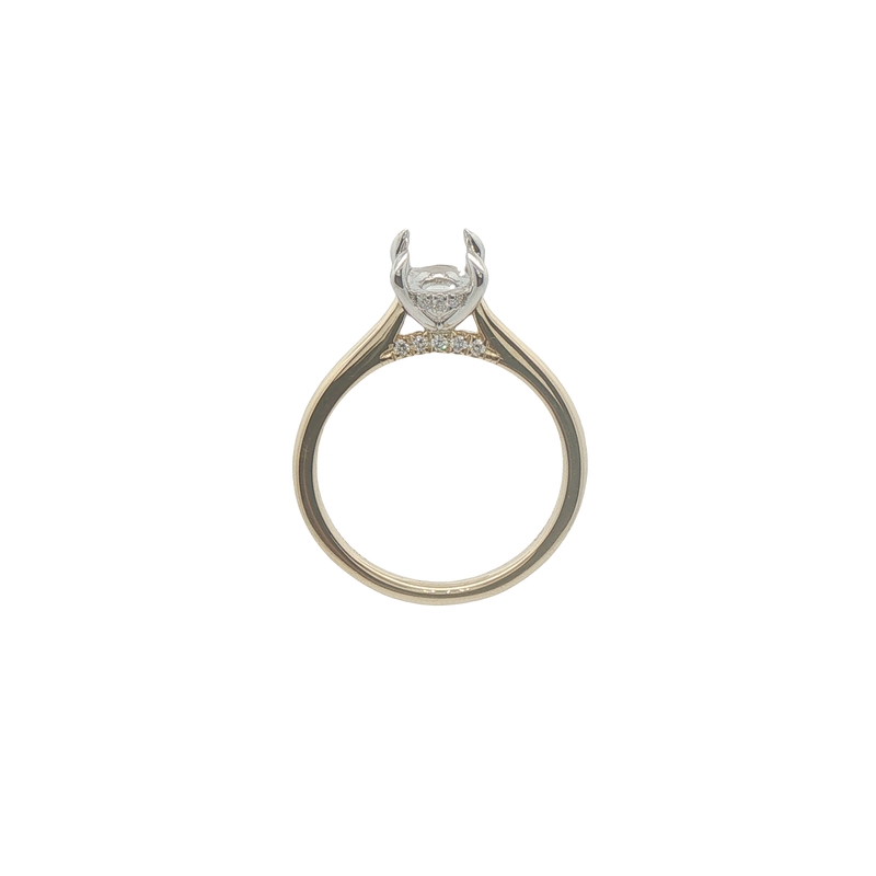 14k Yellow Gold Hidden Halo Engagement Ring